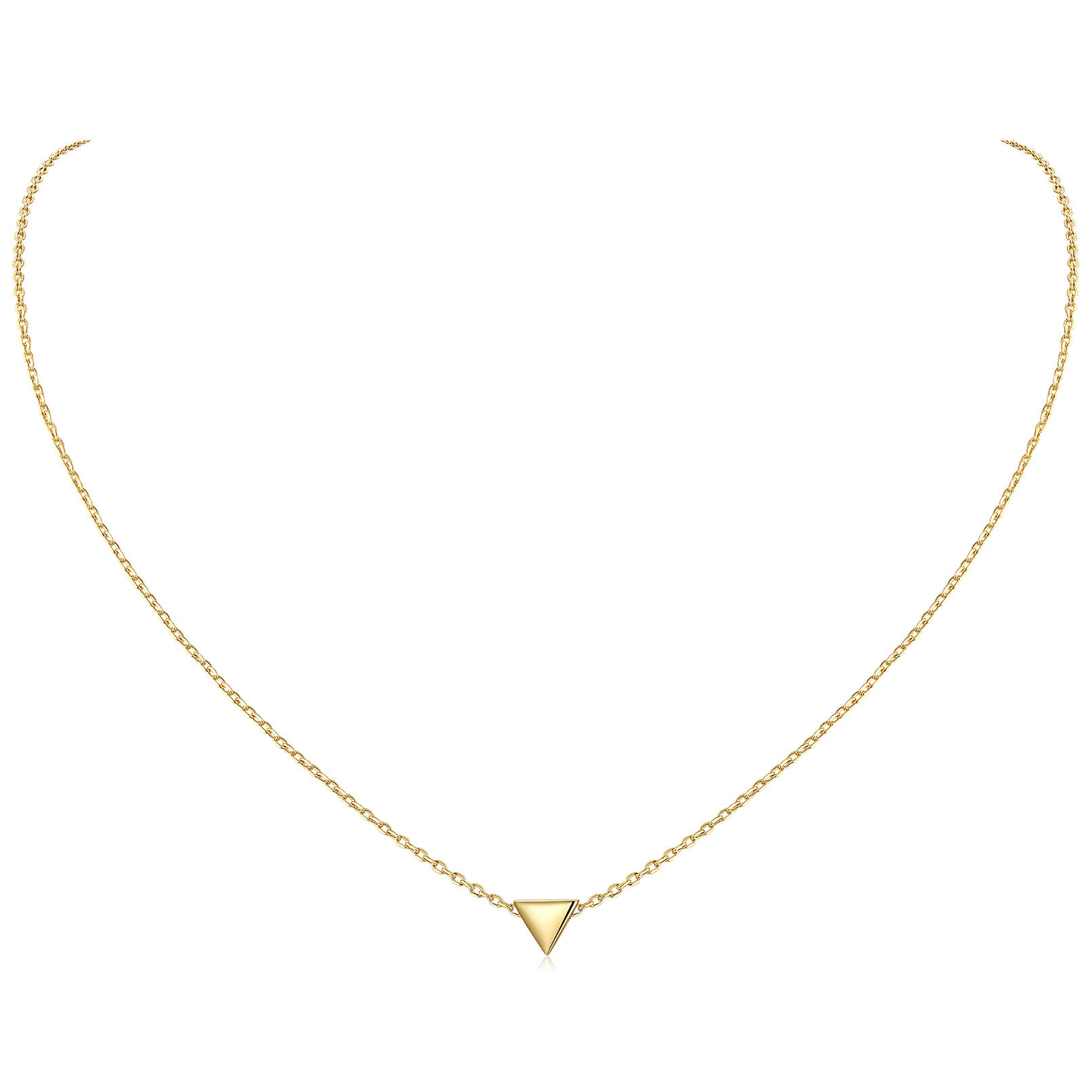 Delicate Simple Geometric Triangle  Pendant Necklaces
