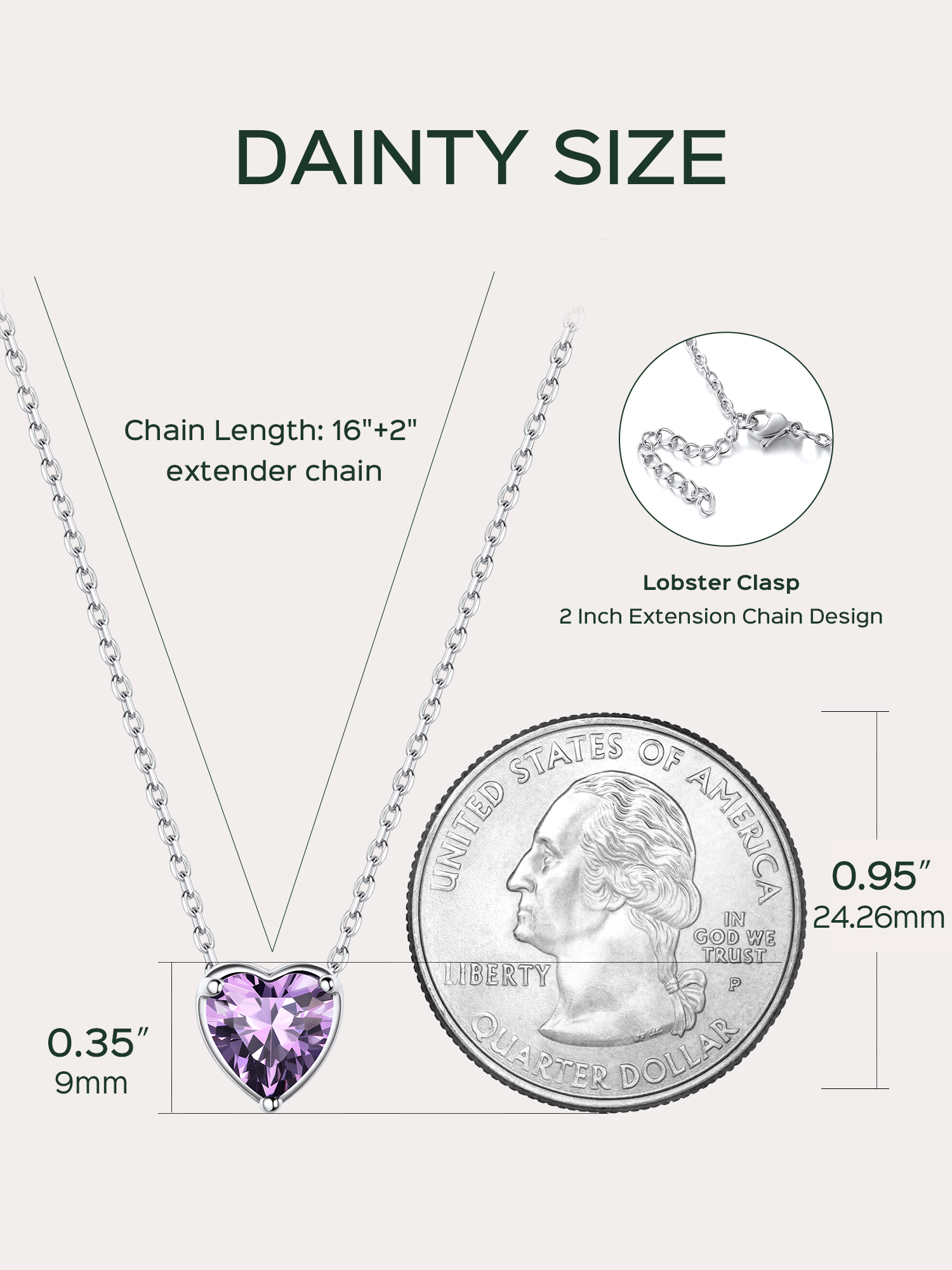 Heart Cut Created Birthstone Pendant Necklace for women, February birthstone, Amethyst Jewelry, Pisces Birthstone, Aquarius Birthstone, sterling silver necklace, gift idea