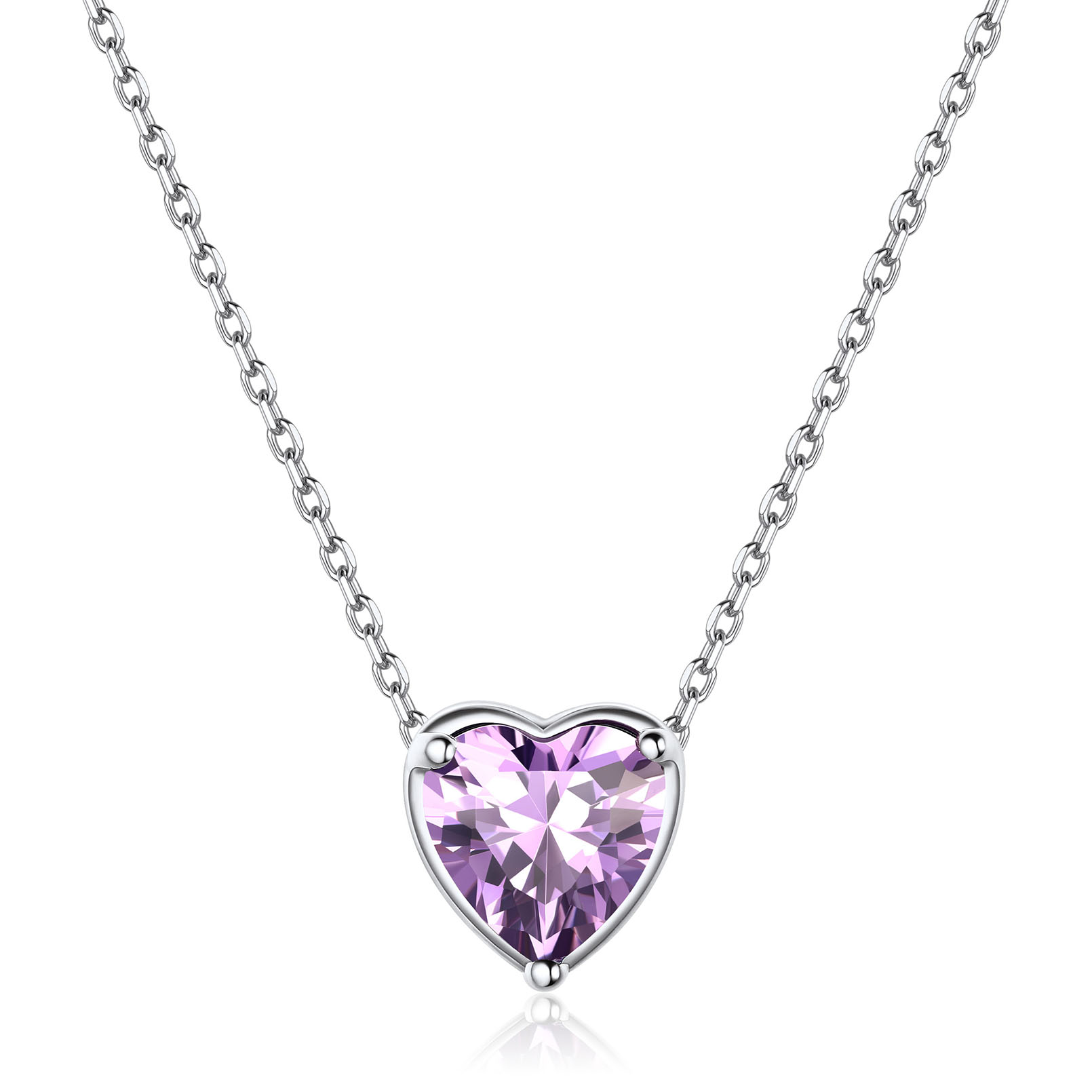 Heart Cut Created Birthstone Pendant Necklace for women, june birthstone, Alexandrite Jewelry, Gemini Birthstone, Cancer Birthstone, birthstone jewelry, gift idea