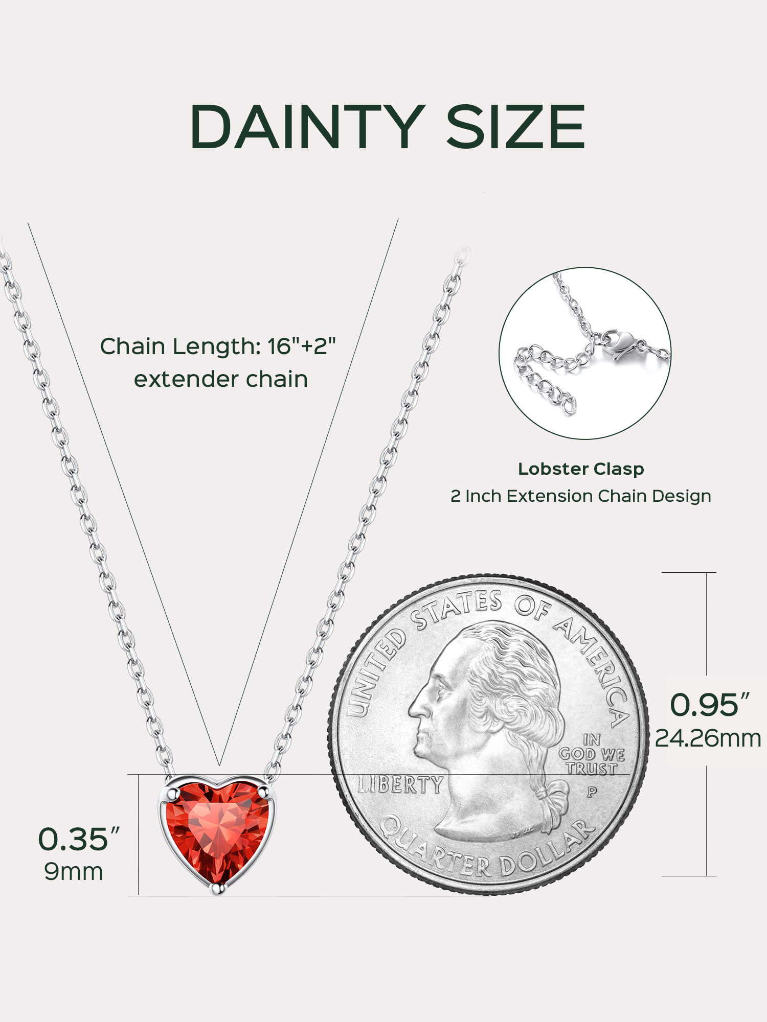 Heart Cut Created Birthstone Pendant Necklace for women,  july birthstone, Ruby Pendant, Cancer Birthstone, Leo Birthstone, sterling silver jewelry, gift idea