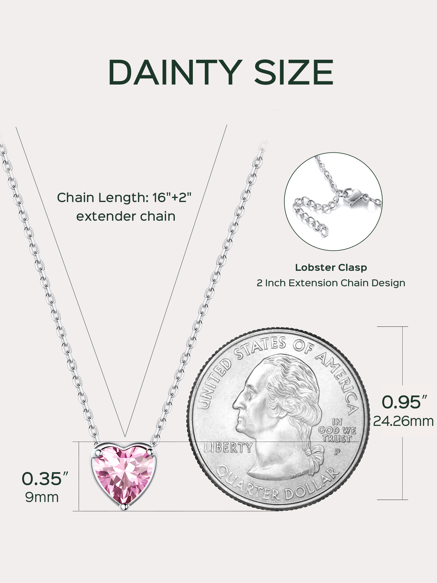 Heart Cut Created Birthstone Pendant Necklace for women, october birthstone, Pink Tourmaline Jewelry, Libra Birthstone, Scorpio Birthstone, sterling silver Jewelry, gift idea