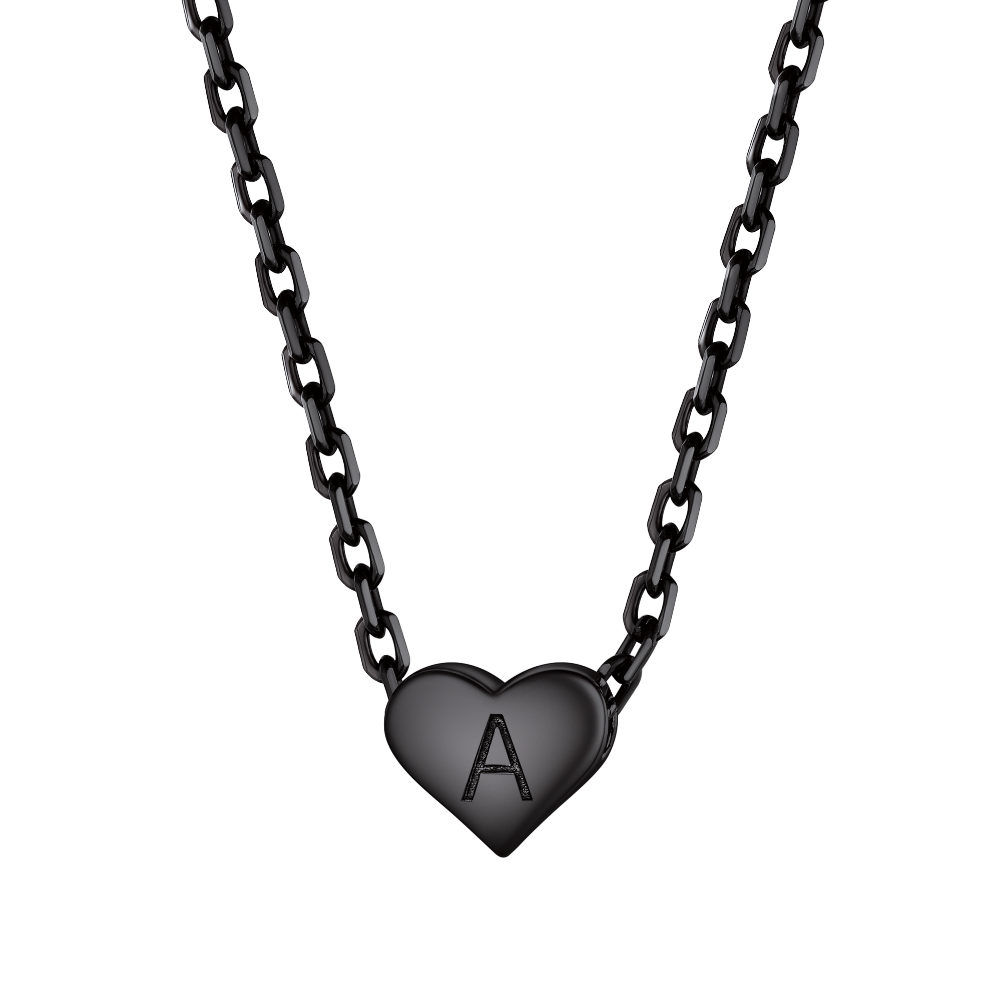 Initial Small Heart Pendant Necklace