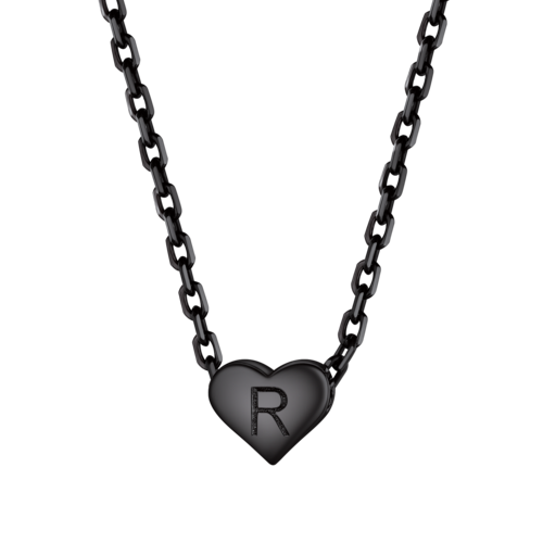 Initial Small Heart Pendant Necklace