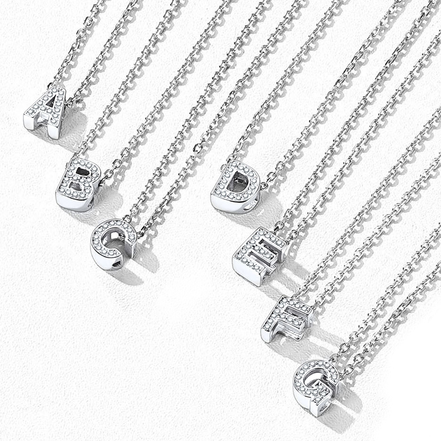 Dainty Cubic Zirconia Initial Necklace  in Different Letter