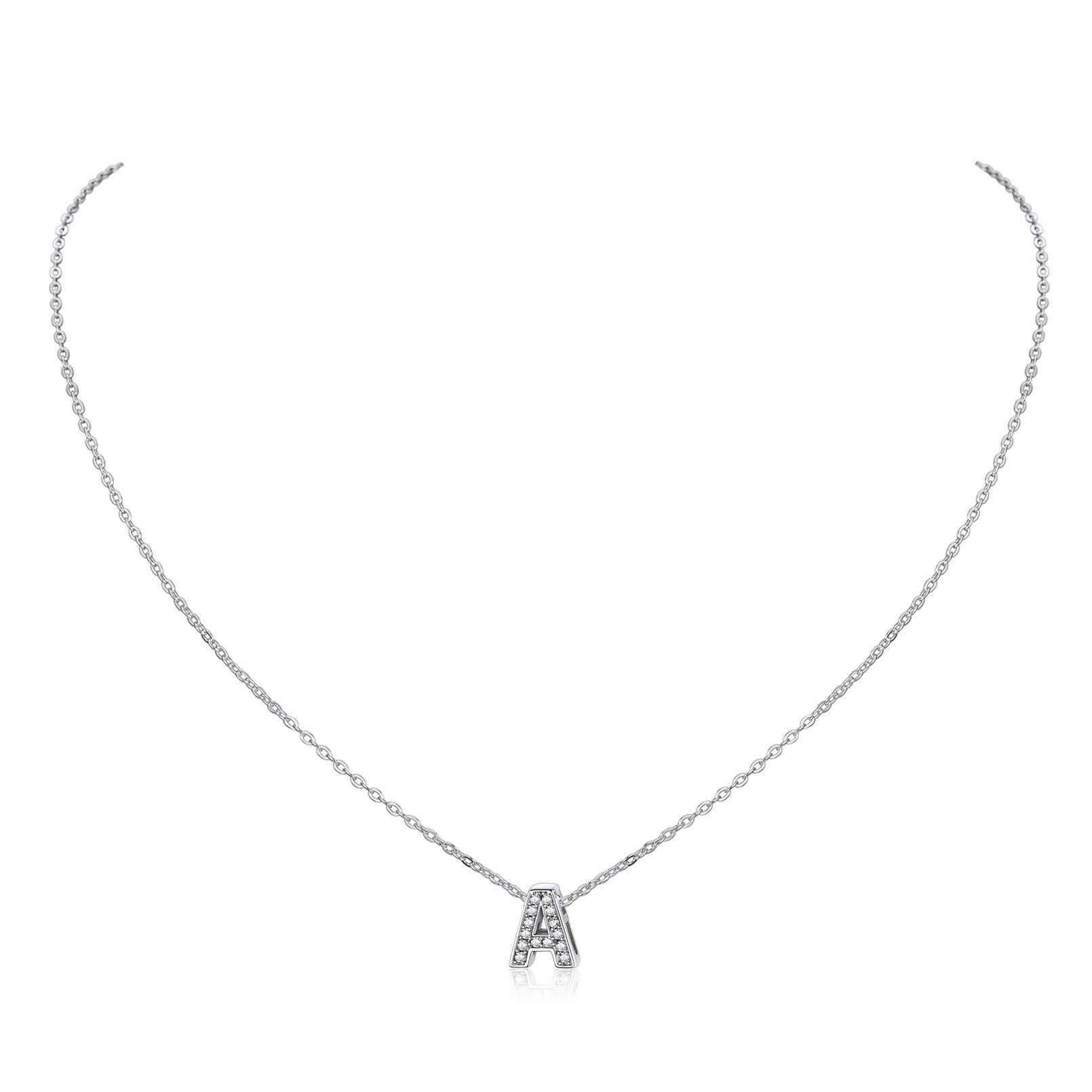Dainty Cubic Zirconia Initial Necklace 