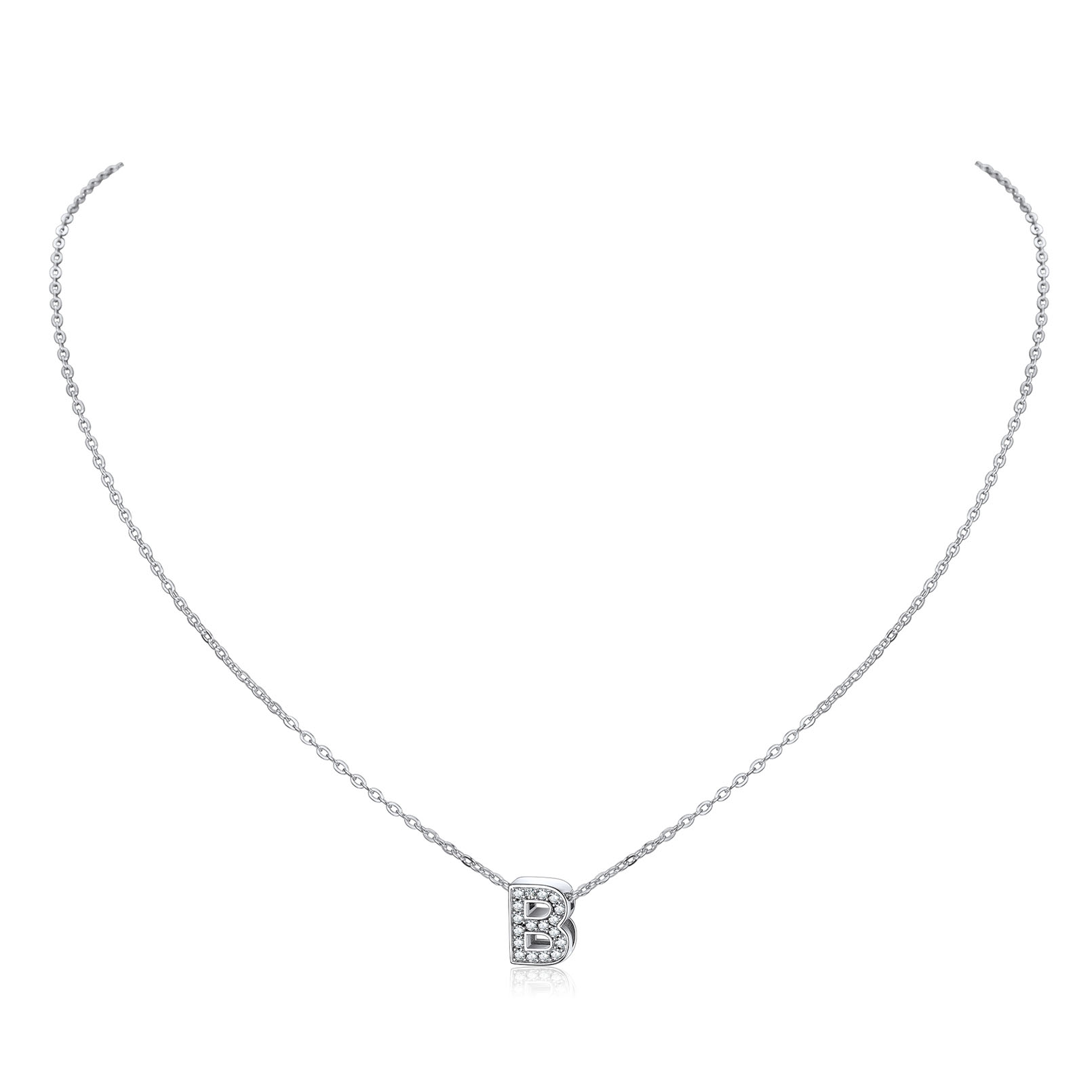 Dainty Cubic Zirconia Initial Necklace 