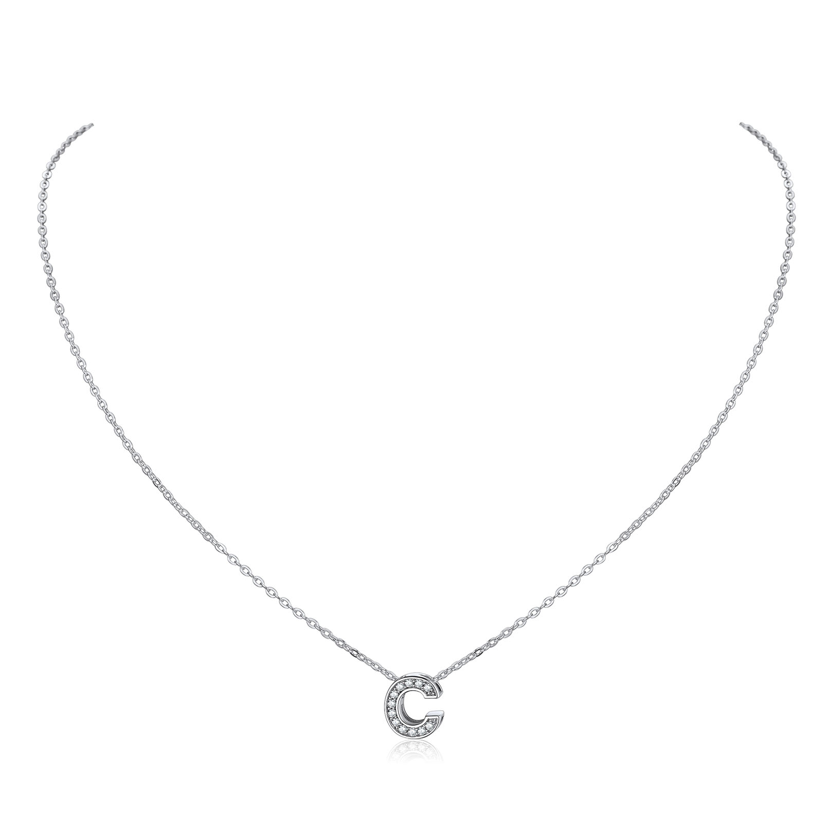 Dainty Cubic Zirconia Initial Necklace 