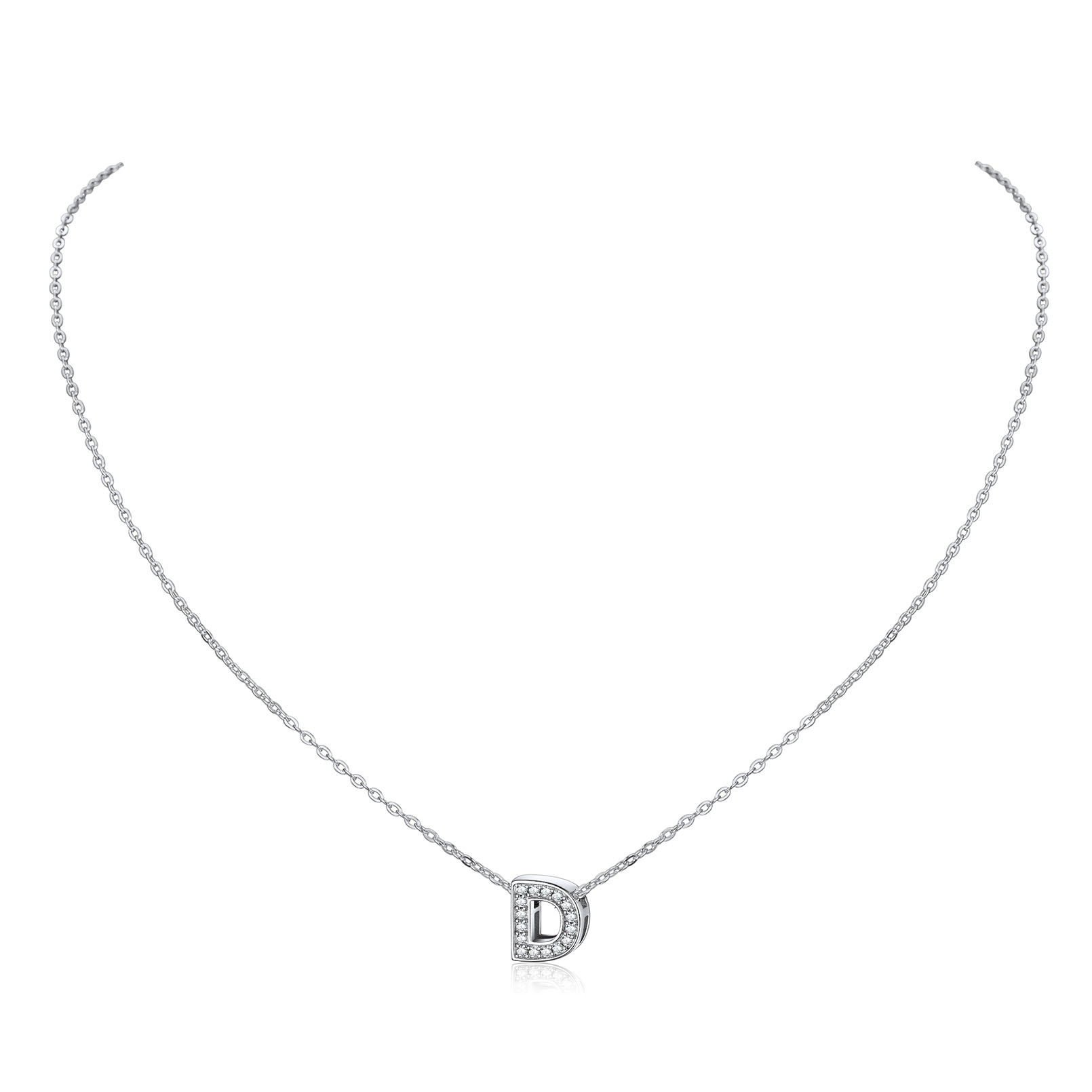 Dainty Cubic Zirconia Initial Necklace 