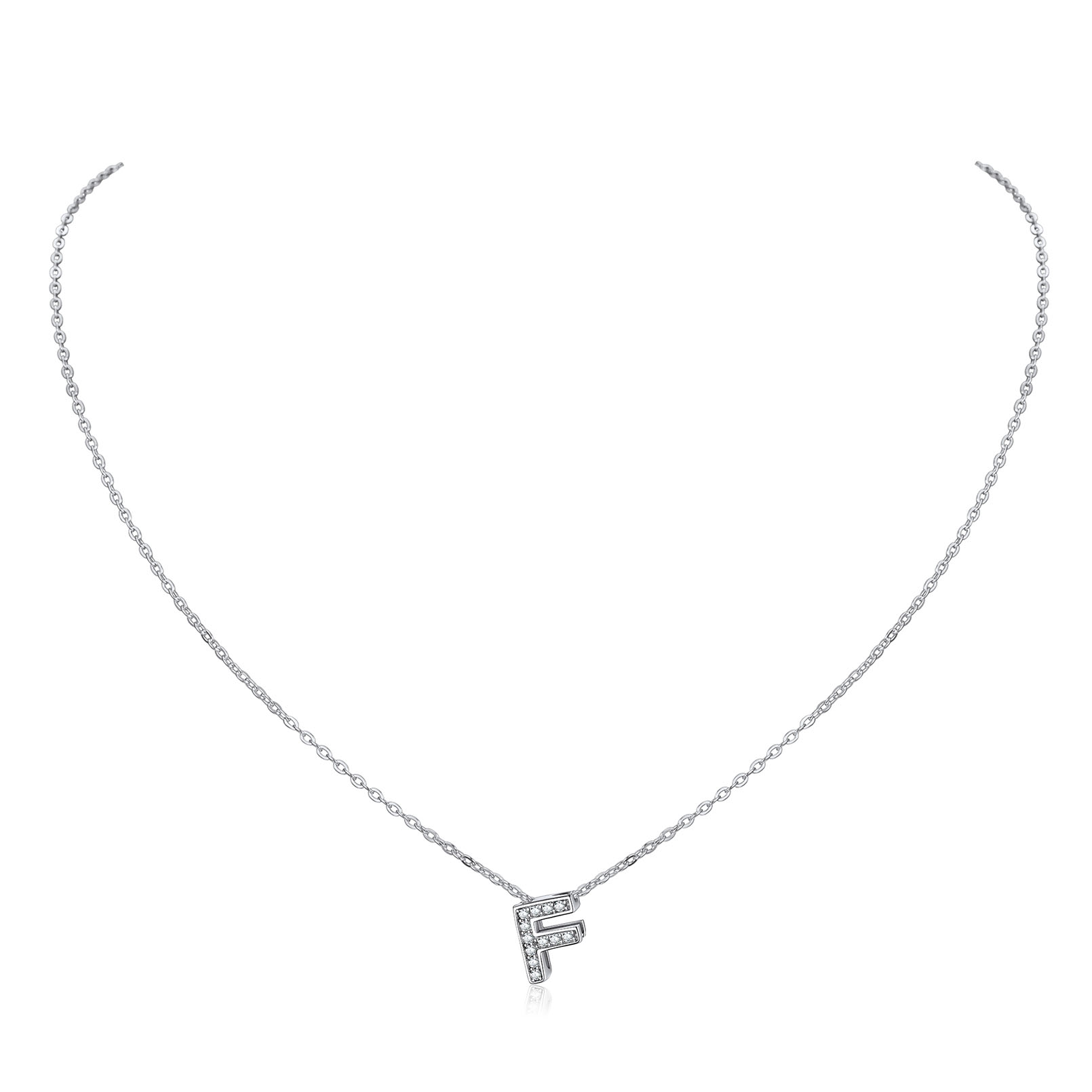 Dainty Cubic Zirconia Initial Necklace 