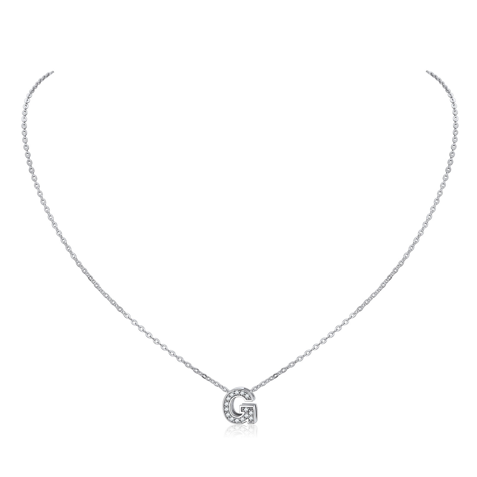 Dainty Cubic Zirconia Initial Necklace 