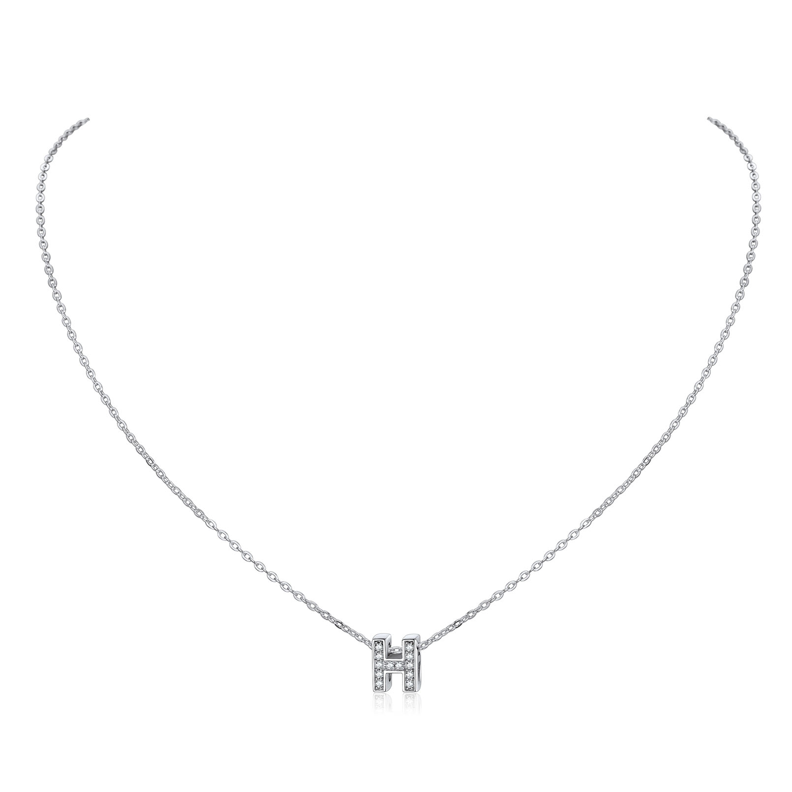 Dainty Cubic Zirconia Initial Necklace 