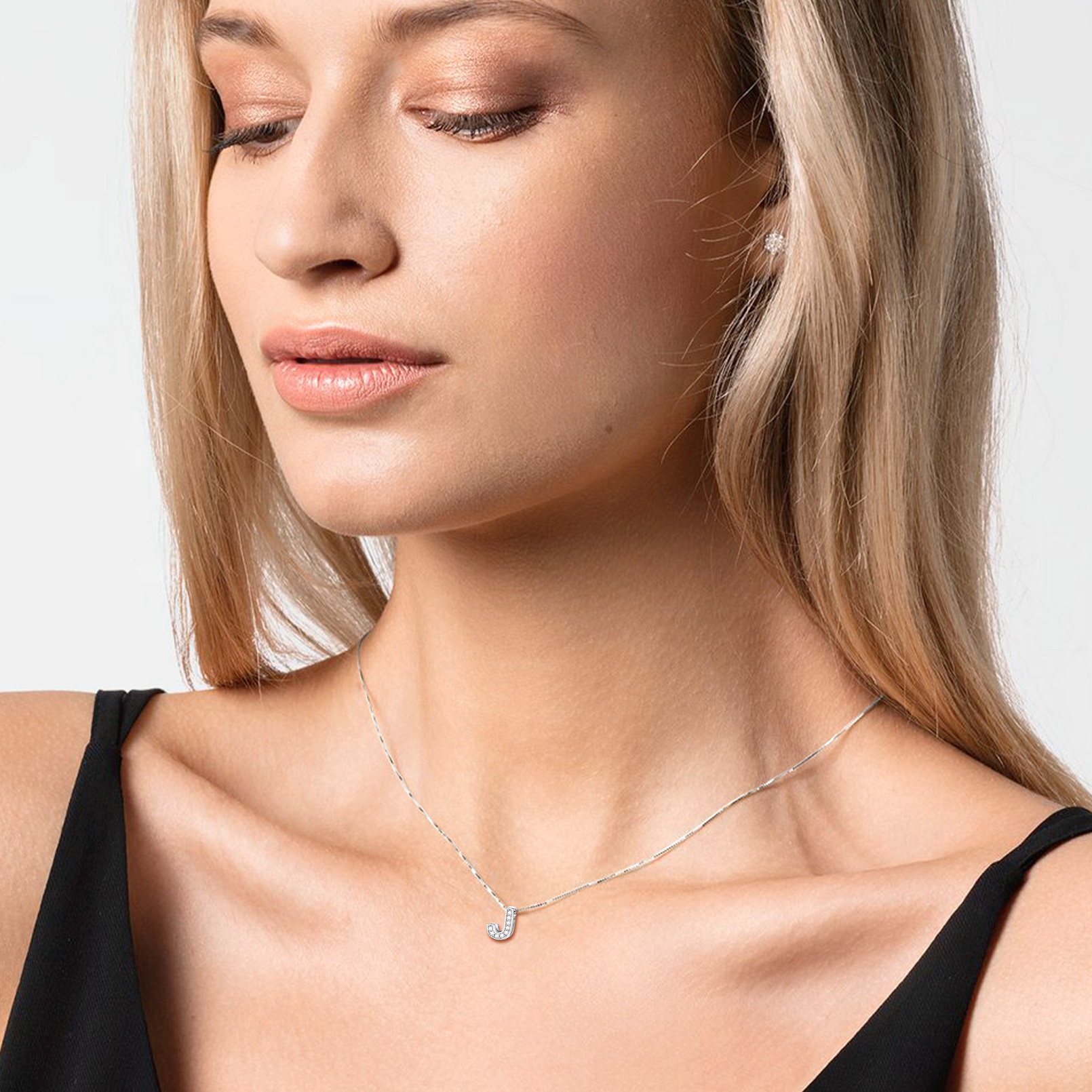 Dainty Cubic Zirconia Initial Necklace  for Women, Ladies, Men, Mother, Father, Friends, Couples, girlfriend, boyfriend, teenager, husband