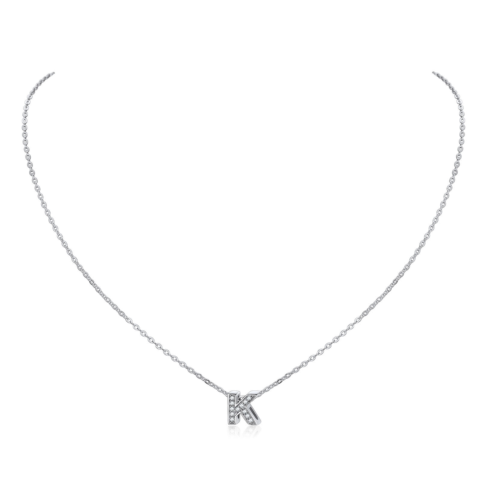 Dainty Cubic Zirconia Initial Necklace 