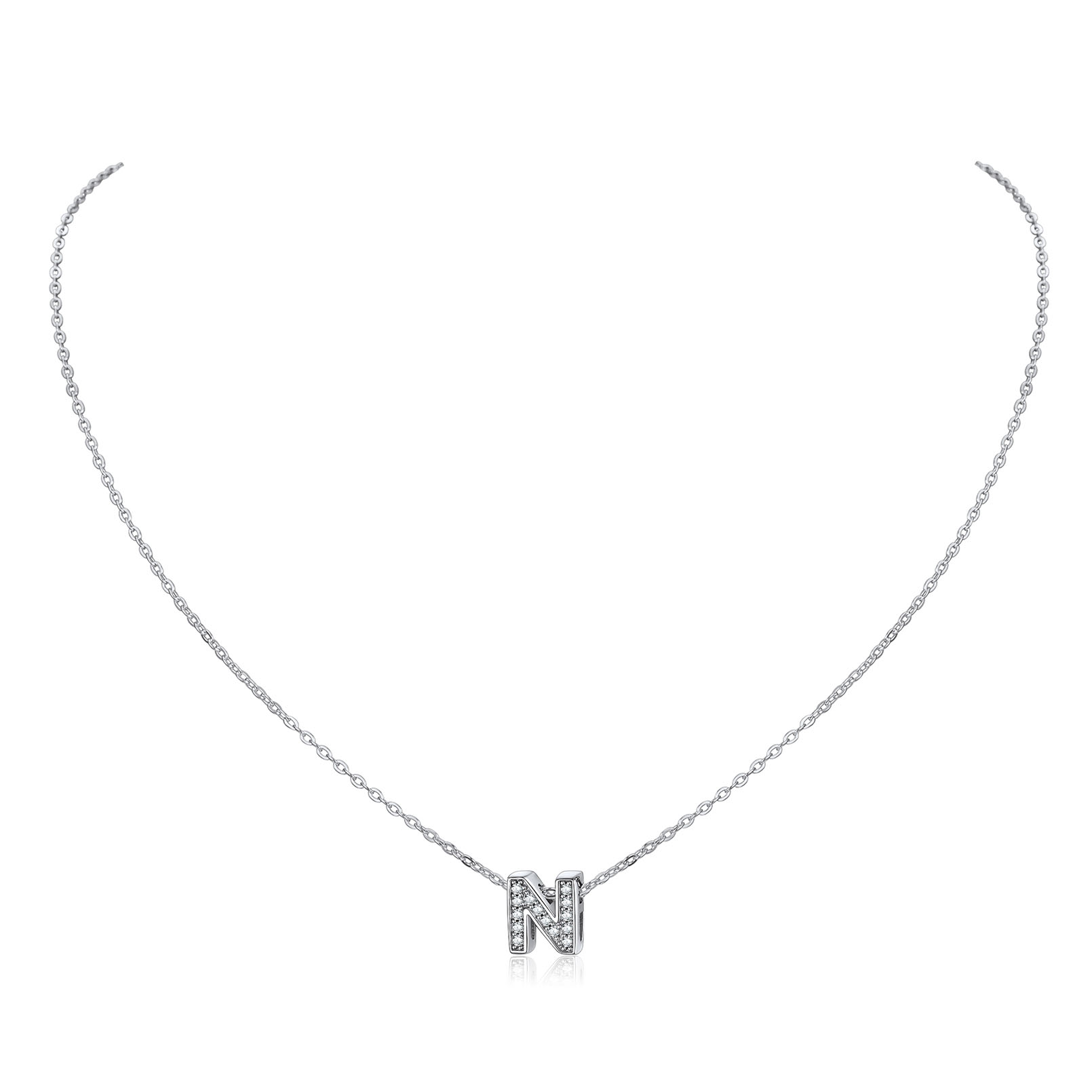 Dainty Cubic Zirconia Initial Necklace 