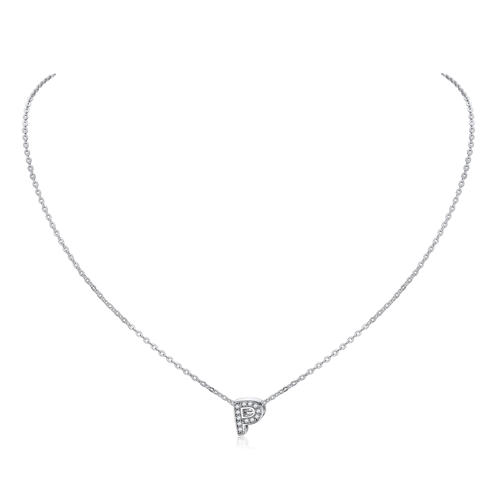 Dainty Cubic Zirconia Initial Necklace 