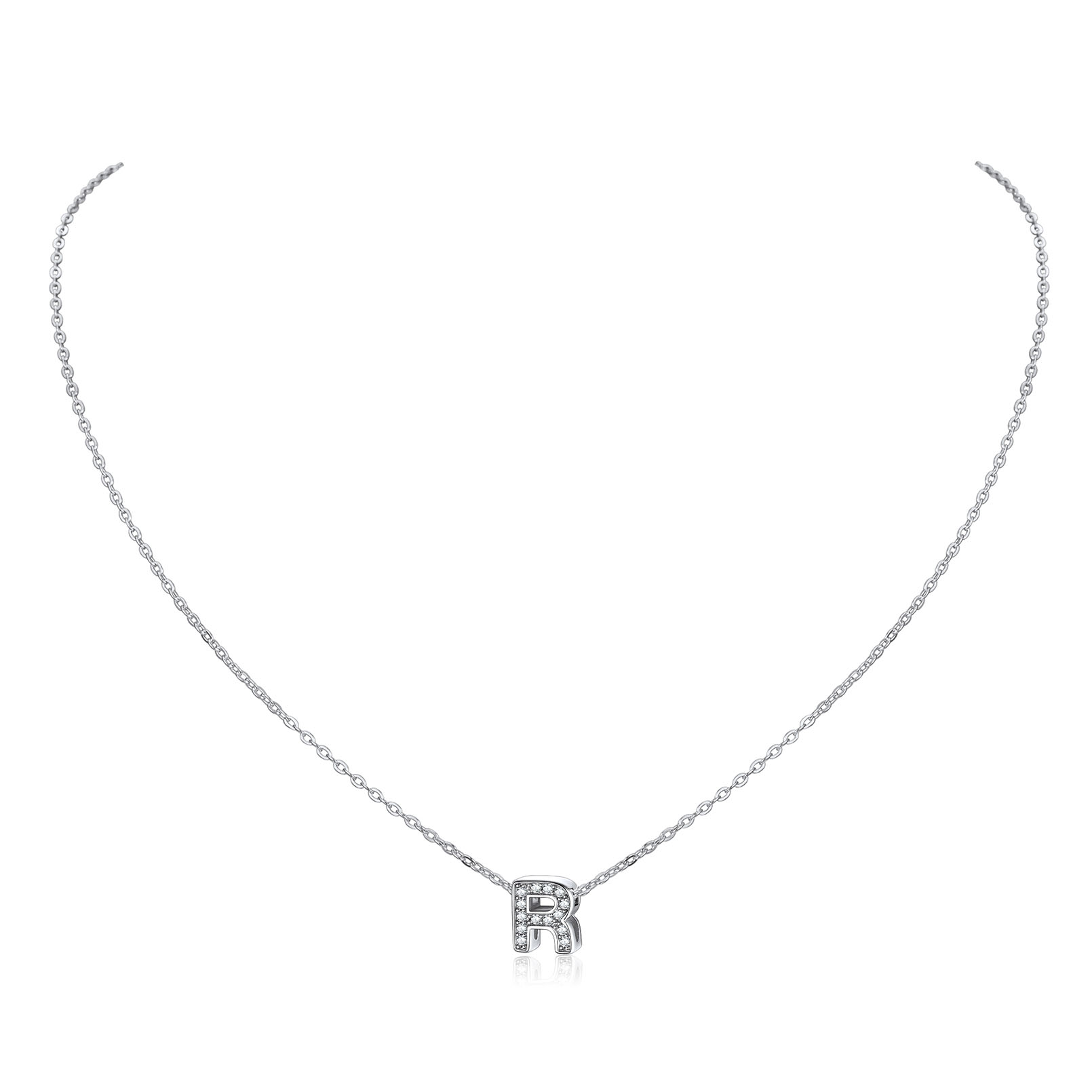 Dainty Cubic Zirconia Initial Necklace 
