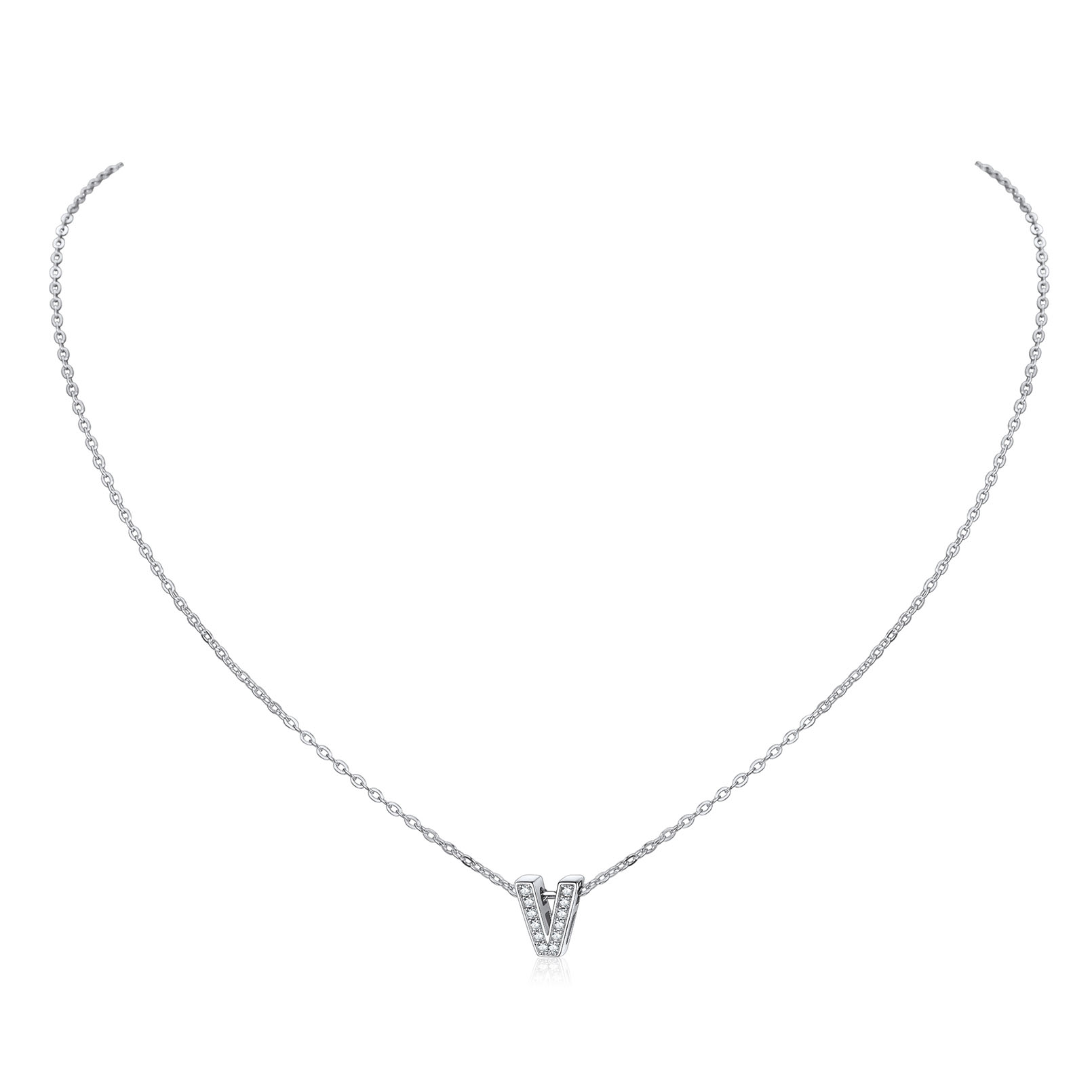 Dainty Cubic Zirconia Initial Necklace 