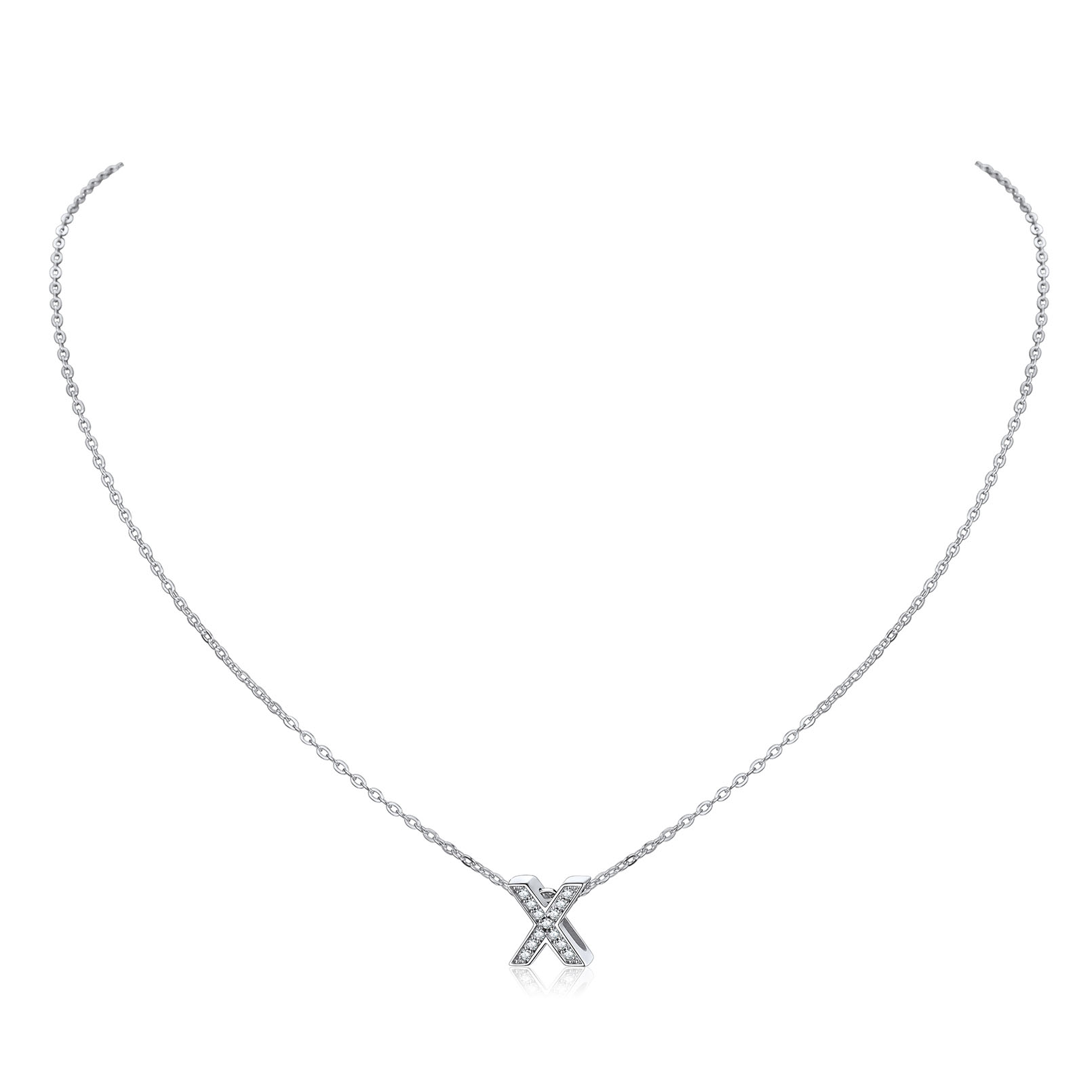 Dainty Cubic Zirconia Initial Necklace 