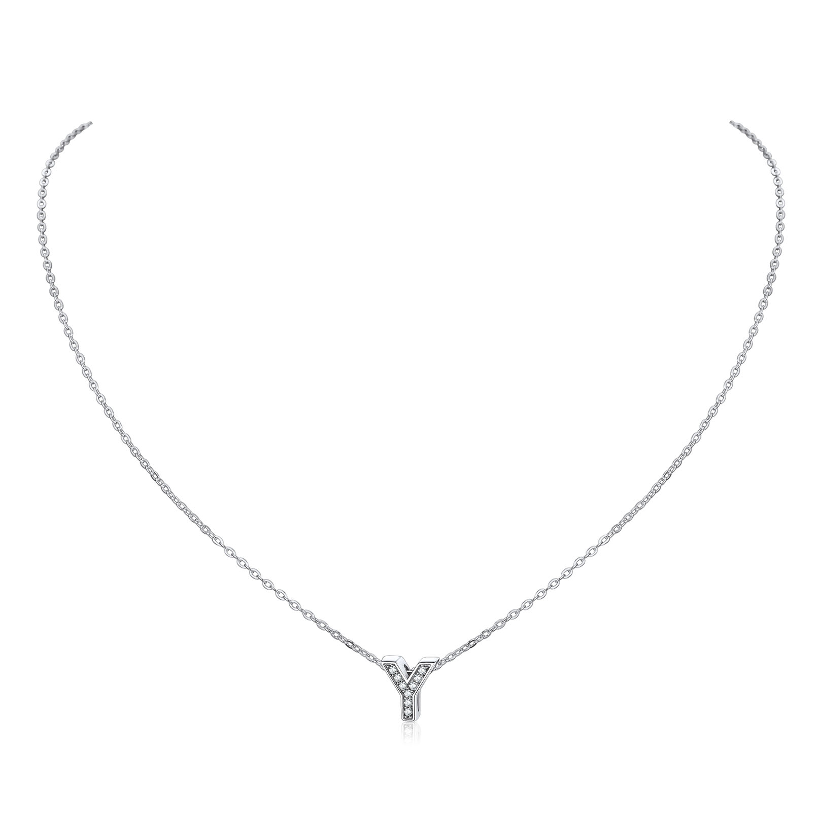 Dainty Cubic Zirconia Initial Necklace 