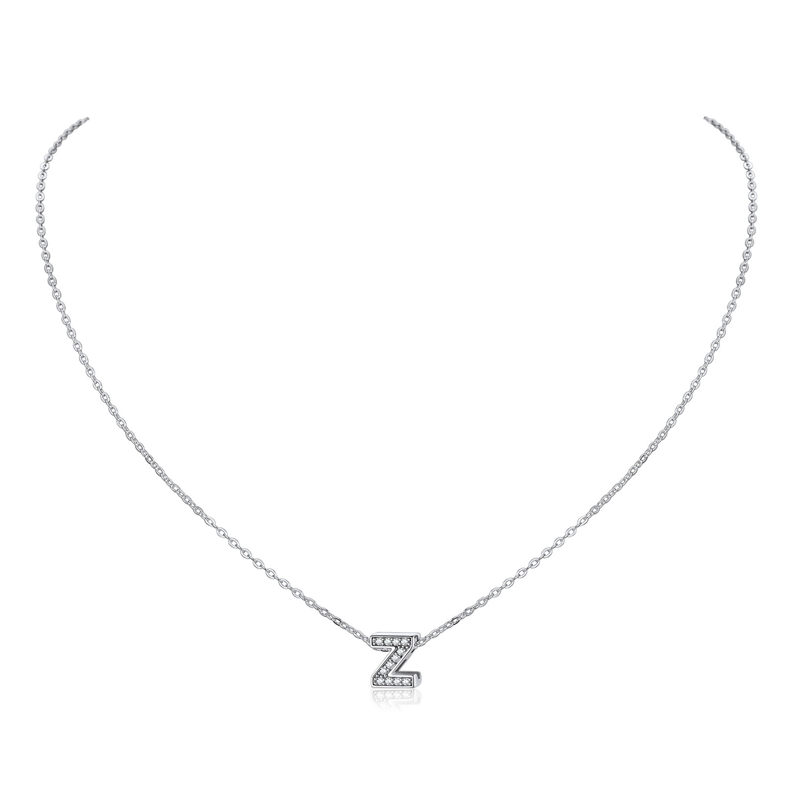 Dainty Cubic Zirconia Initial Necklace 