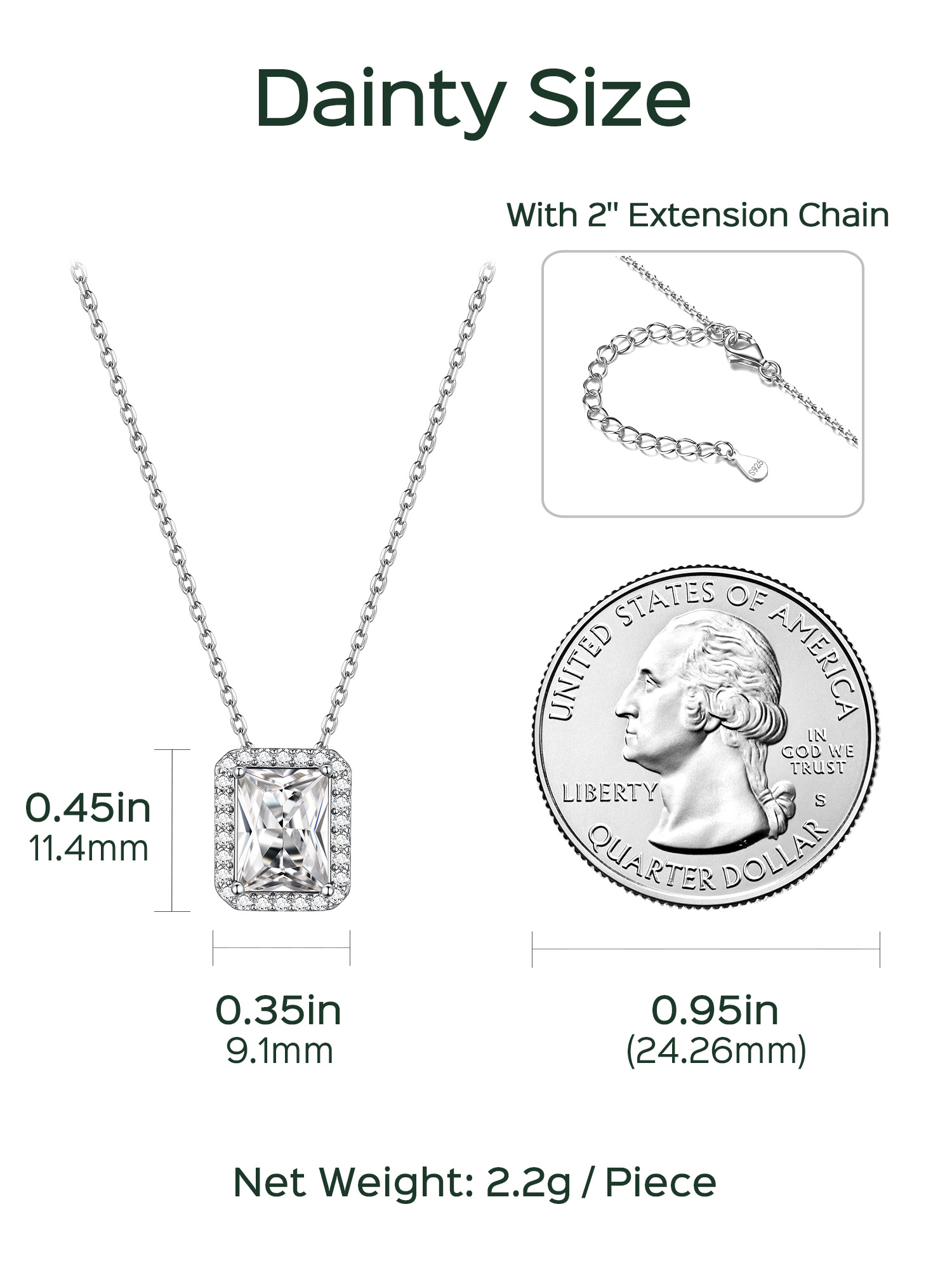 Square Emerald Cut Cubic Zirconia Halo Pendant Birthstone Necklace for Women, april birthstone, Diamond Jewelry, Aries Birthstone, Taurus Birthstone, birthstone necklace, gift idea