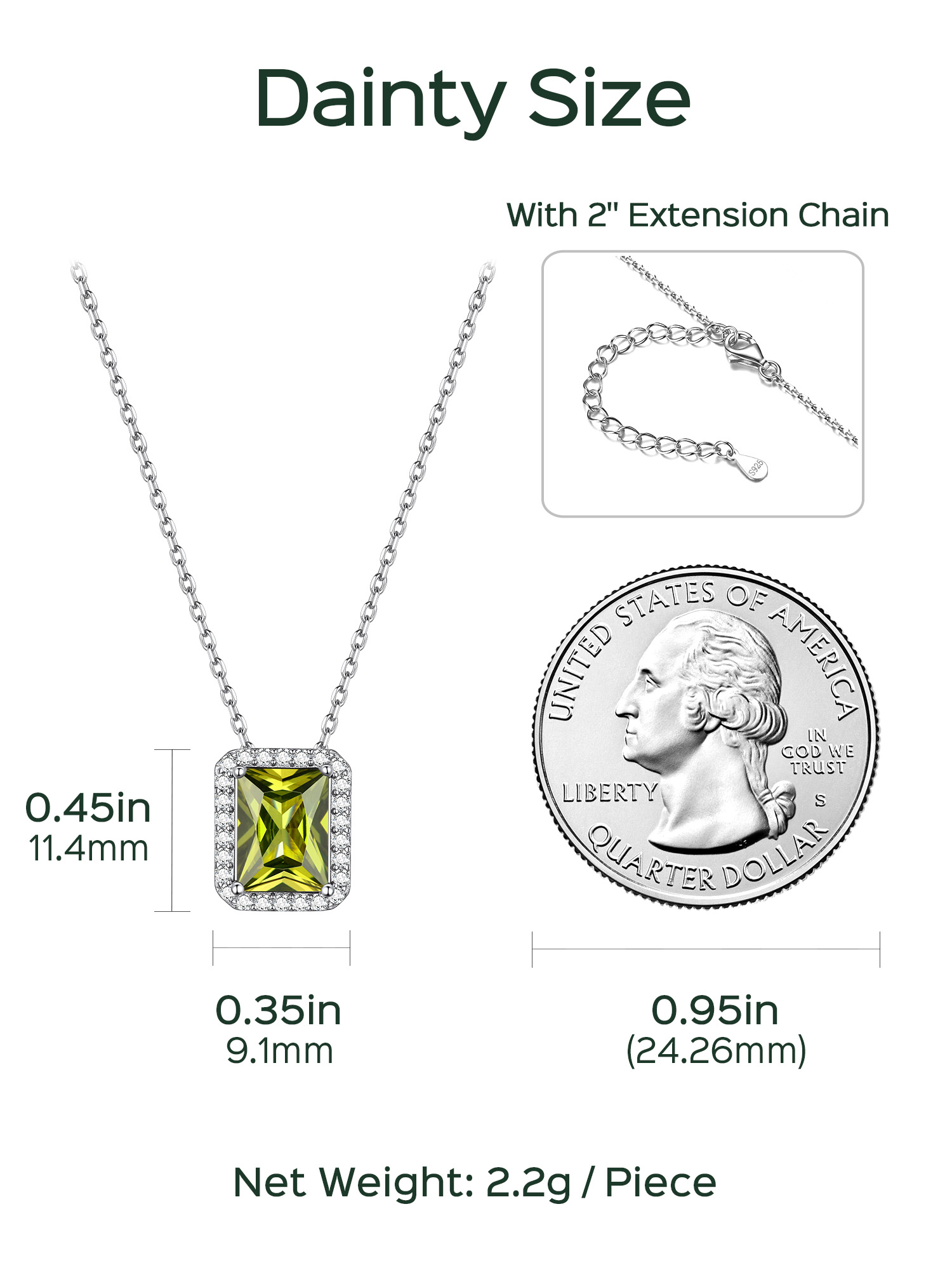 Square Emerald Cut Cubic Zirconia Halo Pendant Birthstone Necklace for Women,august birthstone, Peridot Necklace, Leo Birthstone, Virgo Birthstone, sterling silver jewelry, gift idea