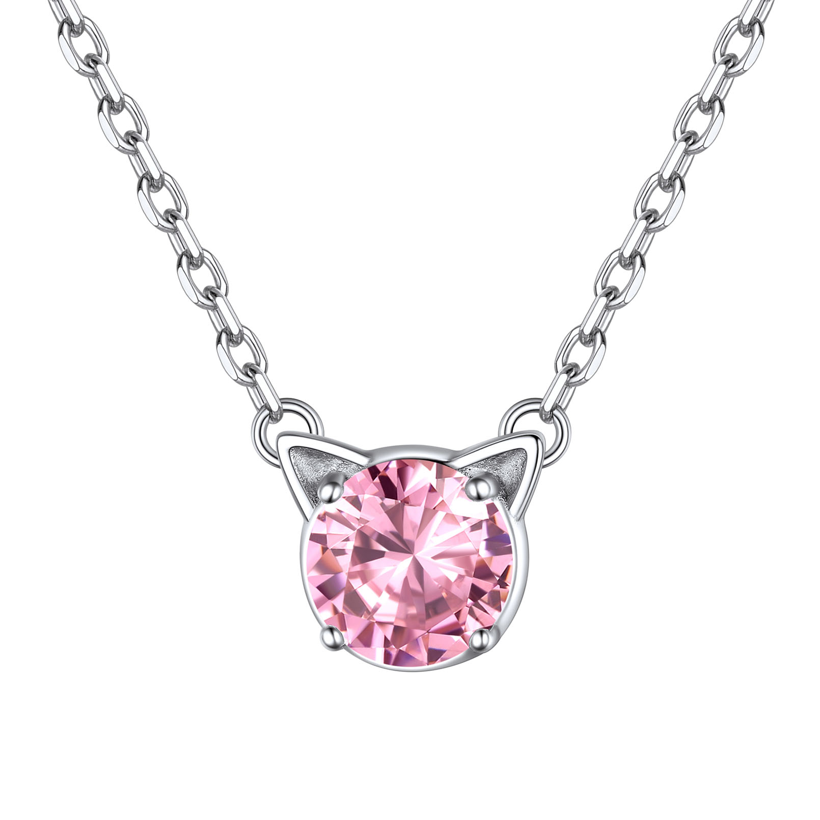 Cute Cat Birthstone Necklaces