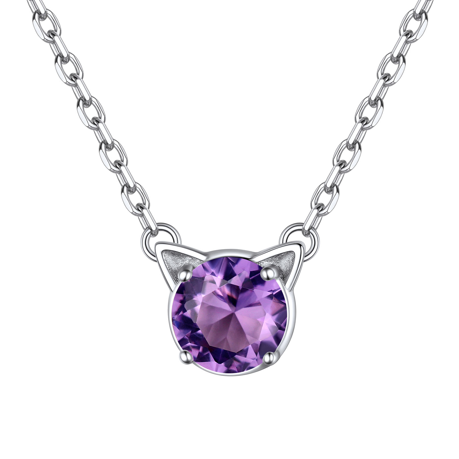 Cute Cat Birthstone Necklaces