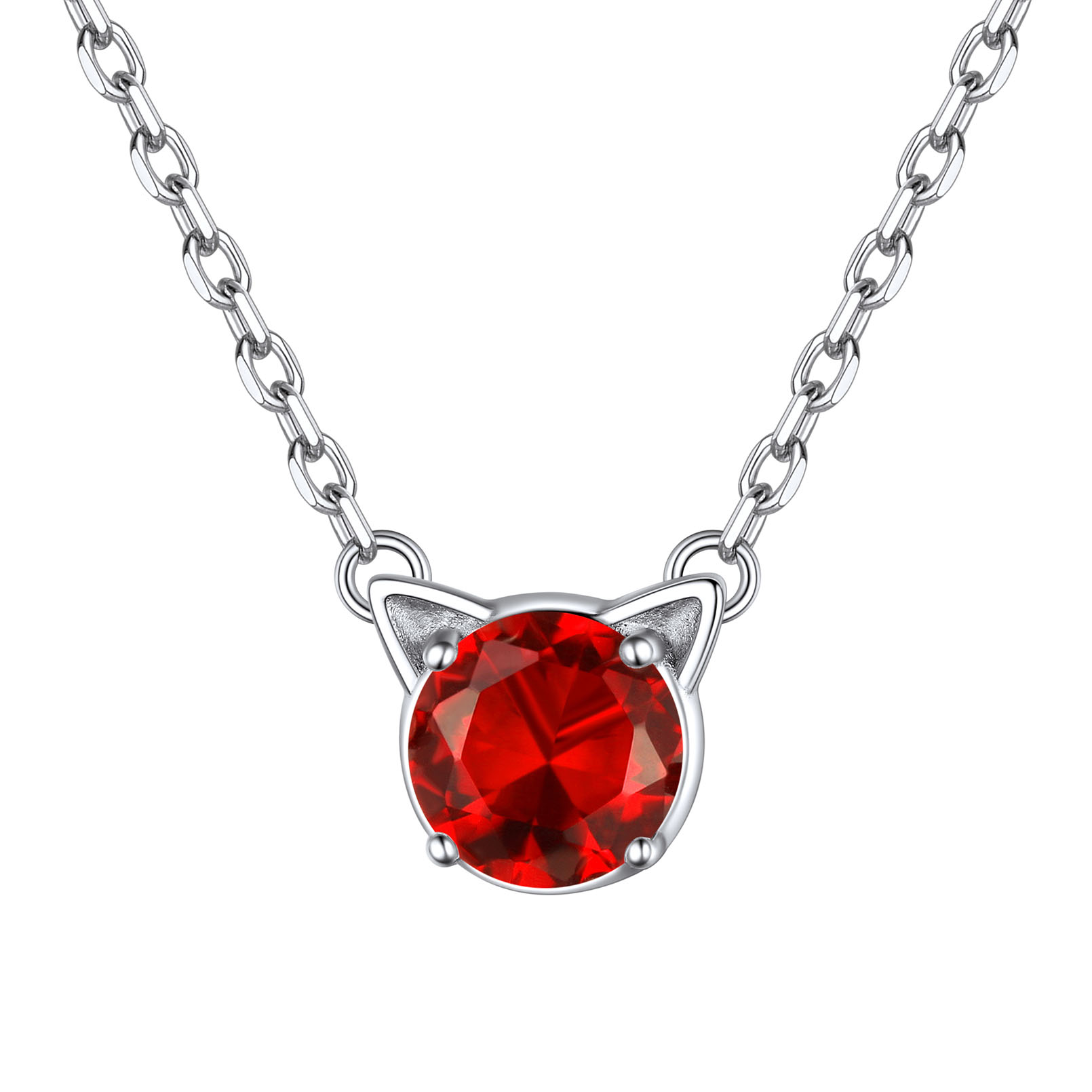 Cute Cat Birthstone Necklaces