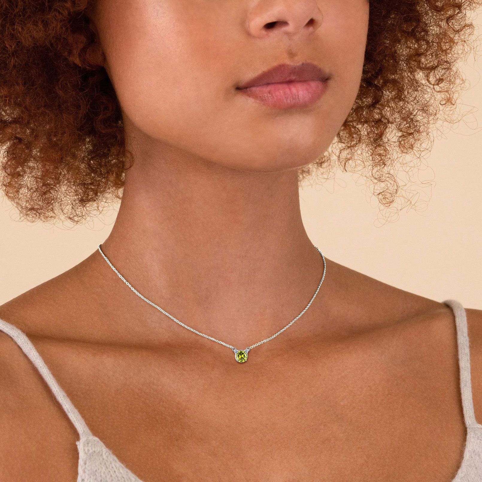 Cute Cat Birthstone Necklaces for Women