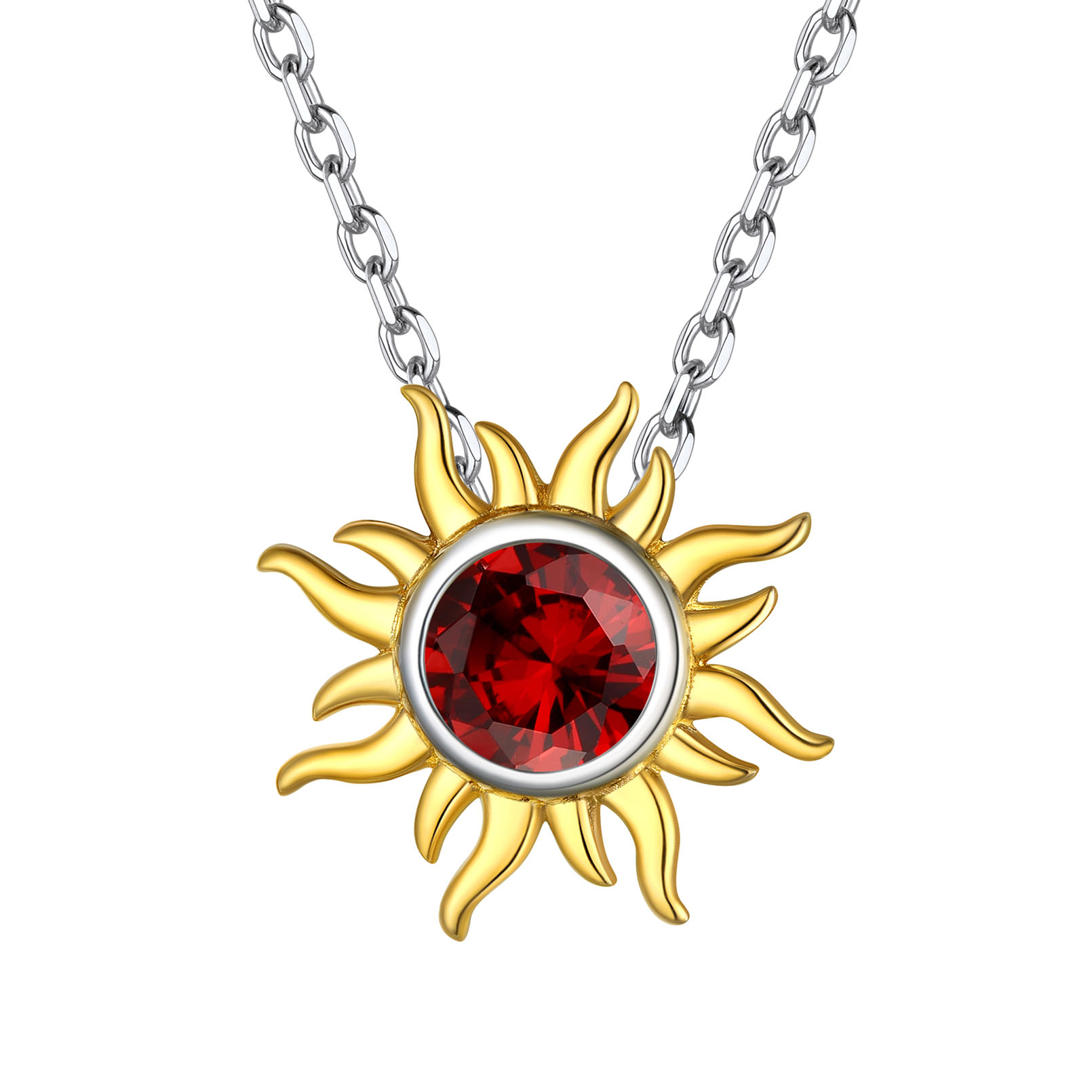 Sun Birthstone Necklace