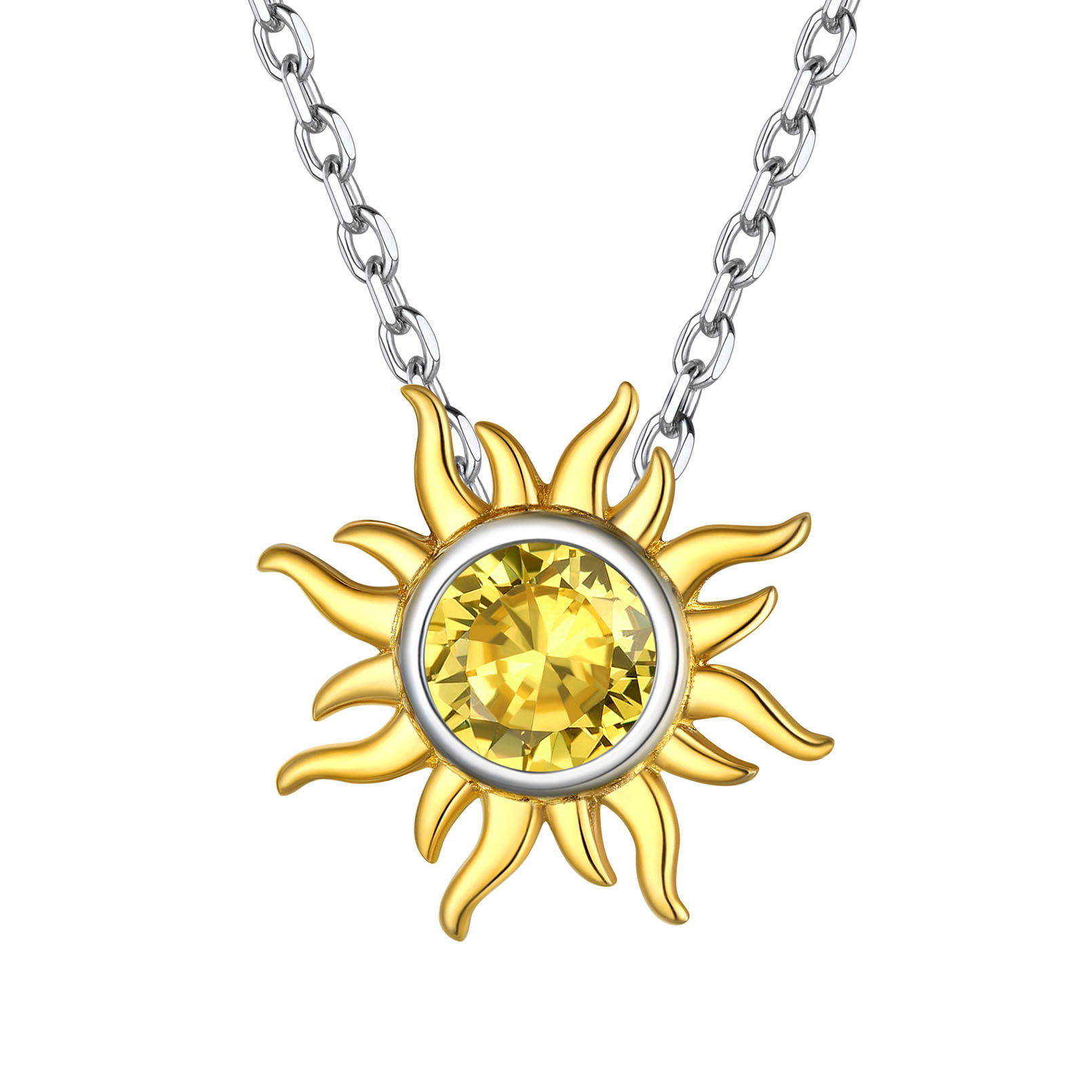 Sun Birthstone Necklace for ladies, october birthstone, November birthstone, Citrine Jewelry, Scorpio Birthstone, Sagittarius Birthstone, sterling silver jewelry, memorial gift, gift idea