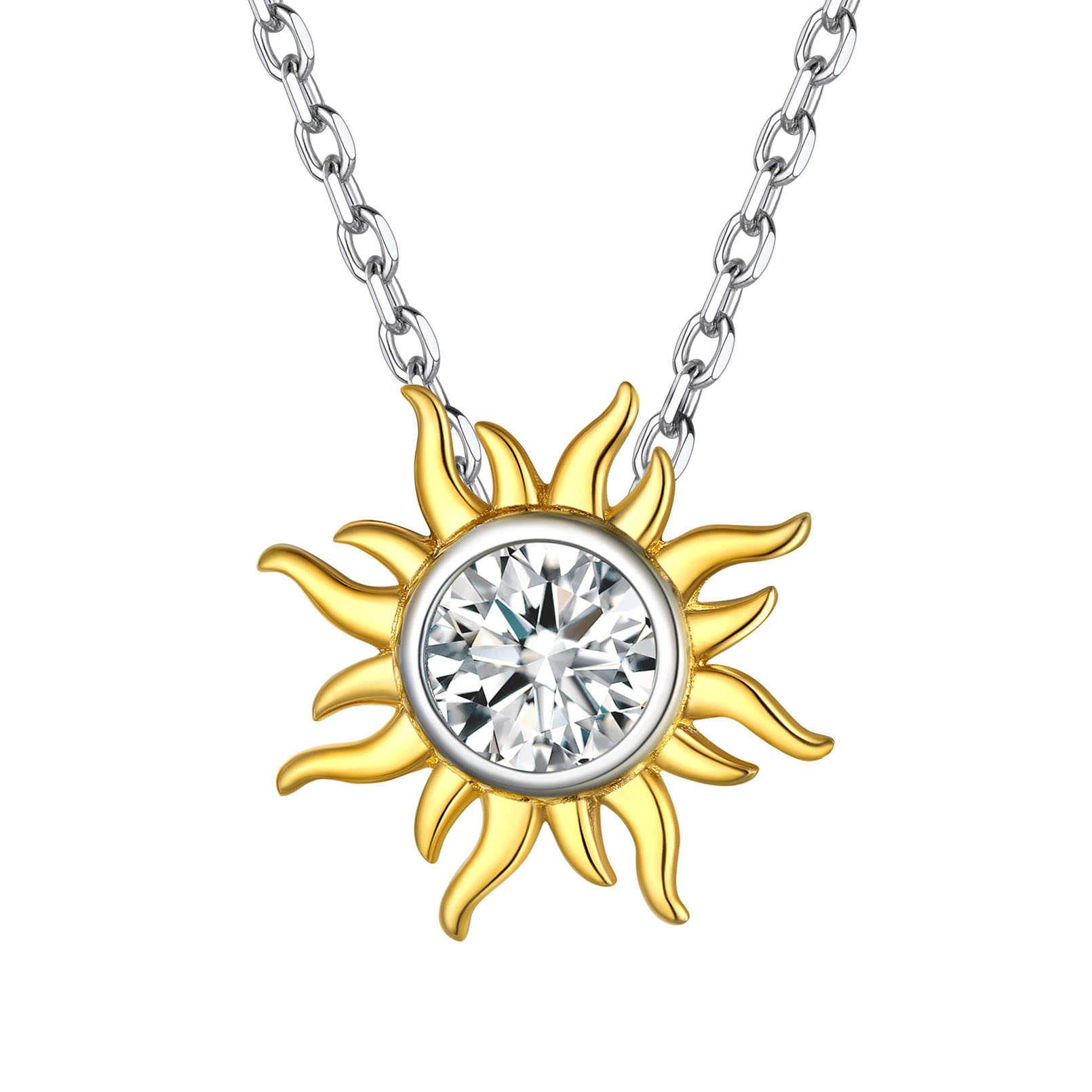 Sun Birthstone Necklace for ladies, april birthstone, Diamond Jewelry, Aries Birthstone, Taurus Birthstone, birthstone necklace, gift idea