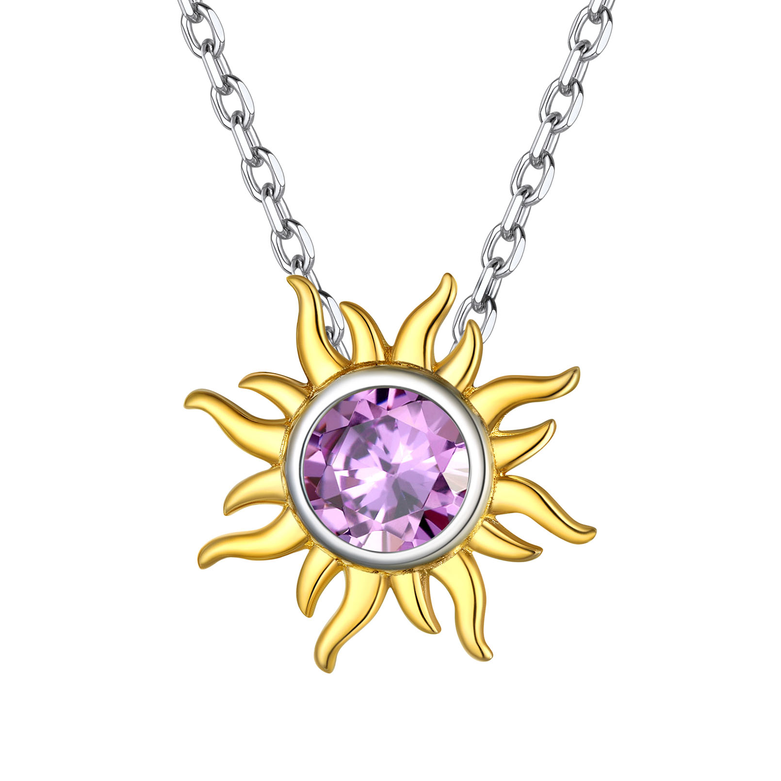 Sun Birthstone Necklace for ladies, june birthstone, Alexandrite Jewelry, Gemini Birthstone, Cancer Birthstone, birthstone jewelry, gift idea