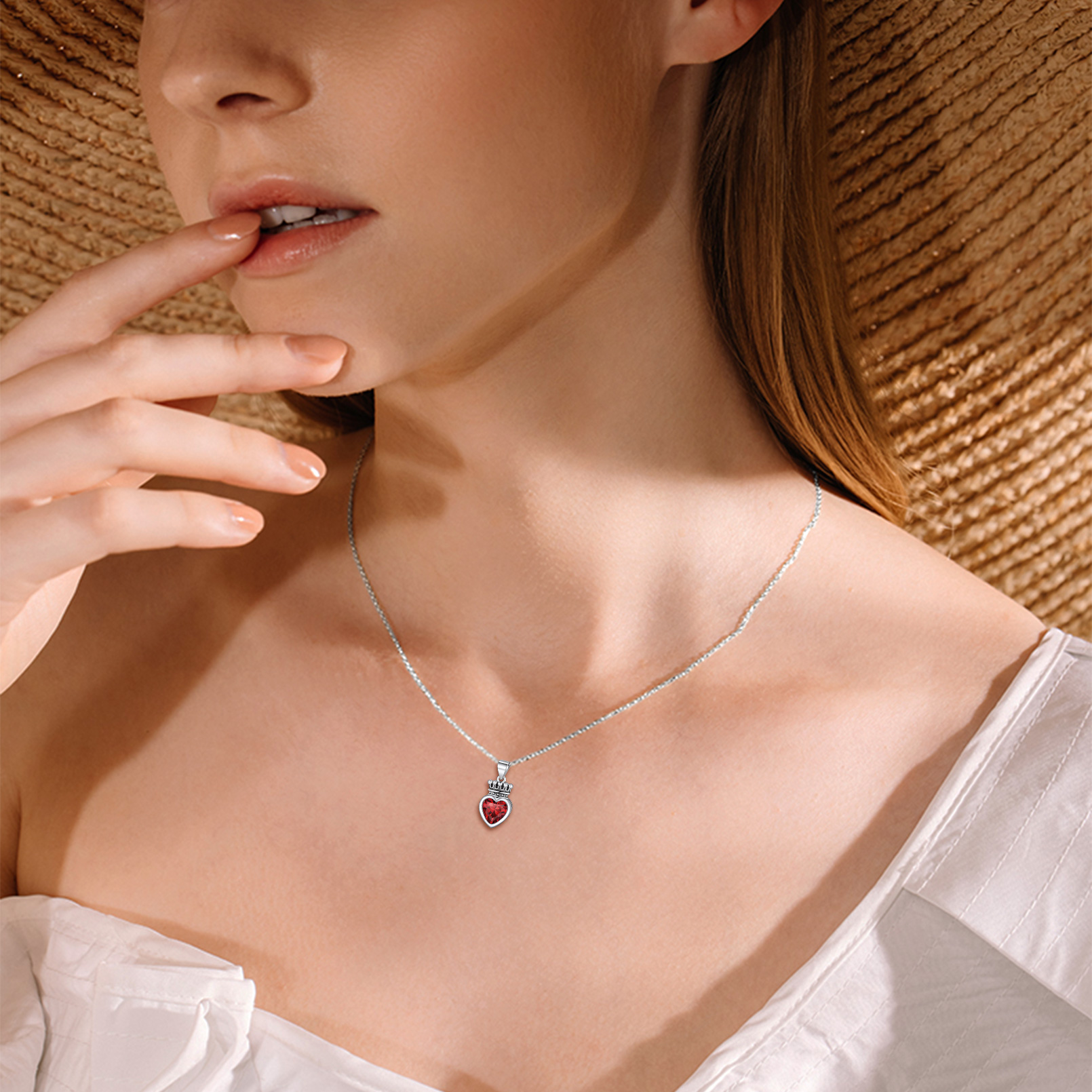 Crown & Heart Necklace  for Women