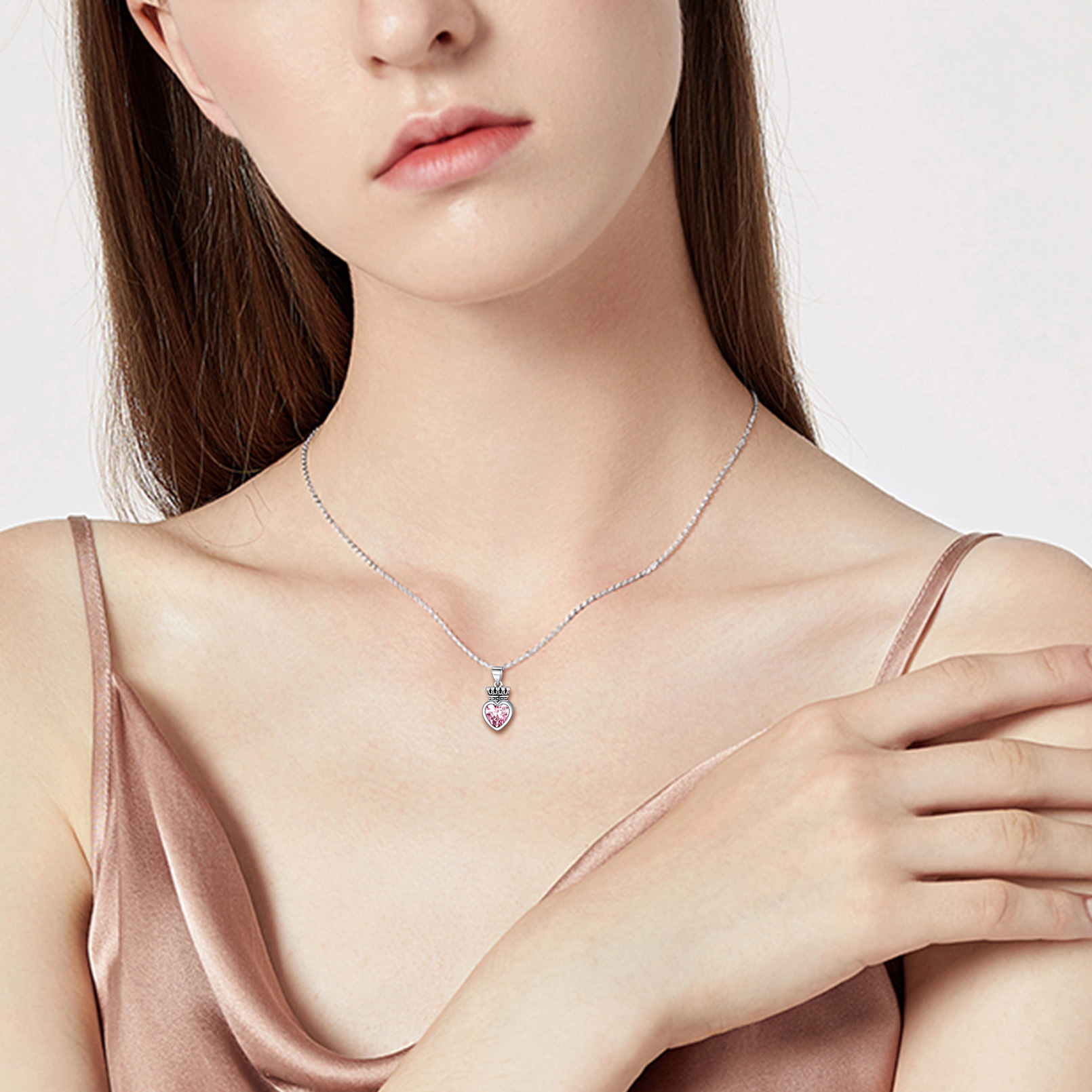 Crown & Heart Necklace for Women
