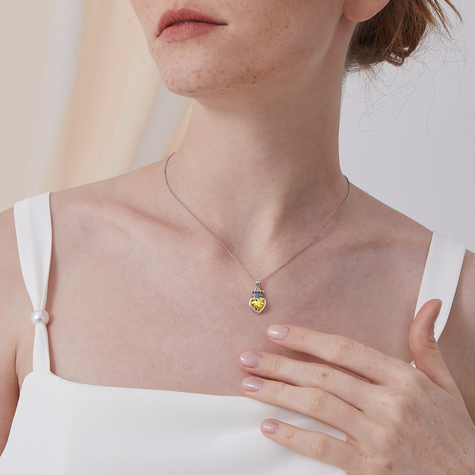 Crown & Heart Necklace for Women