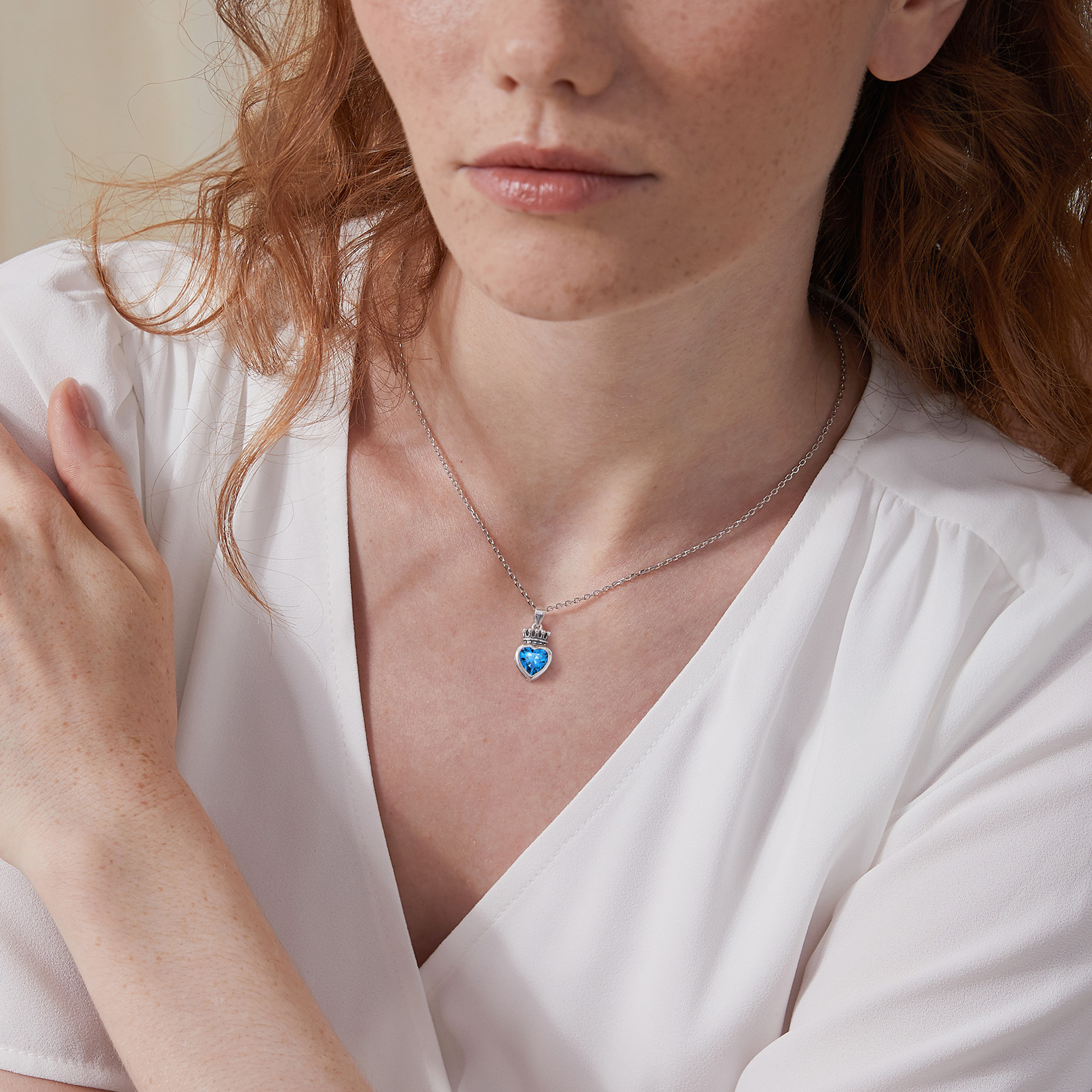 Crown & Heart Necklace for Women