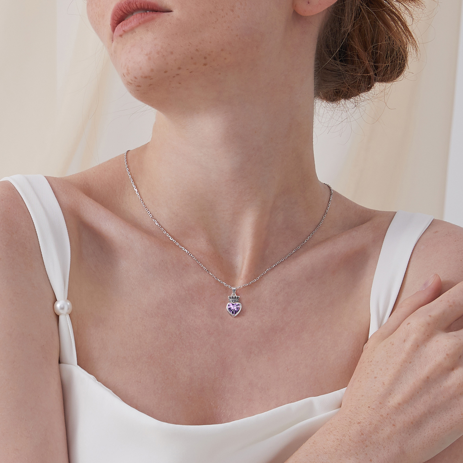 Crown & Heart Necklace  for Women