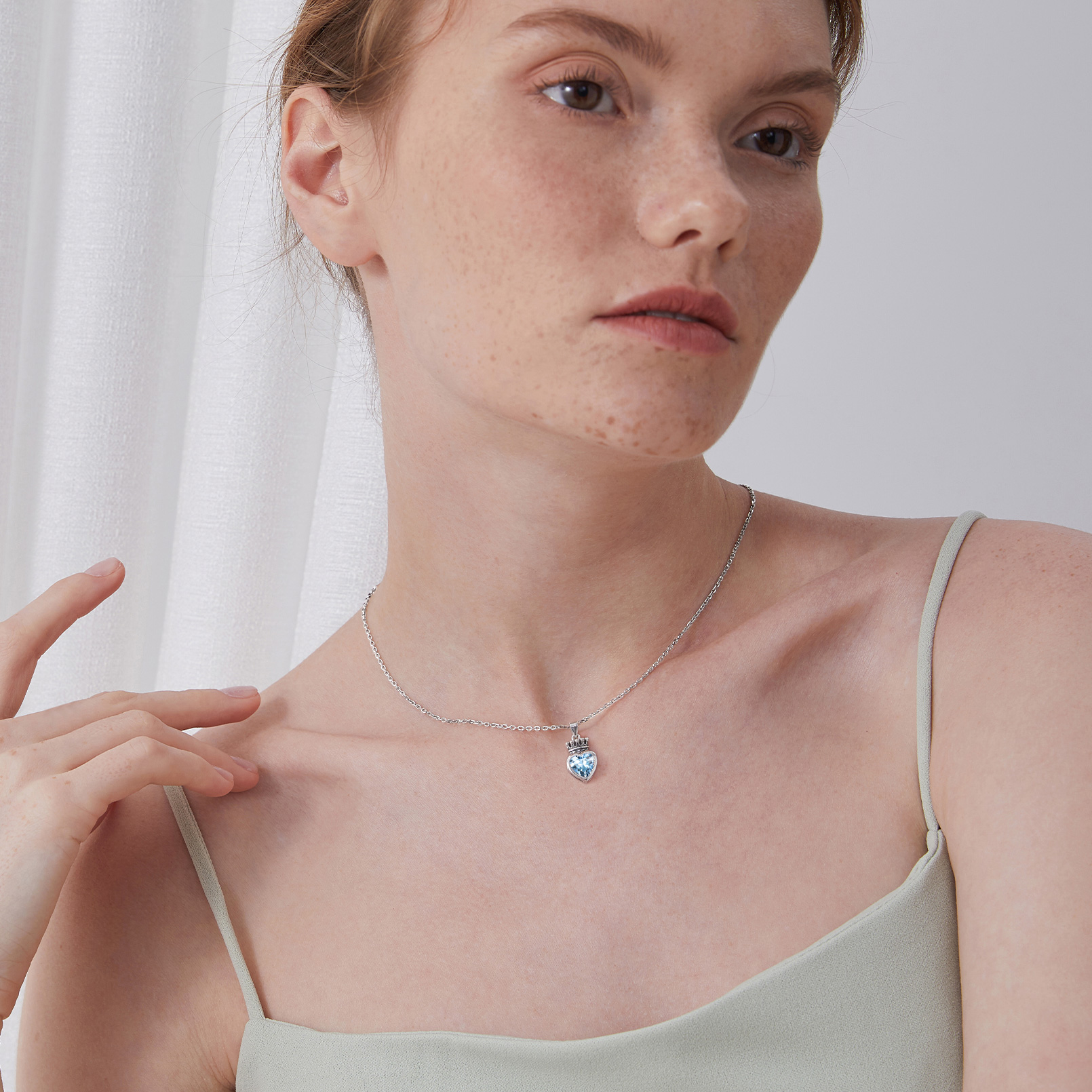 Crown & Heart Necklace for Women