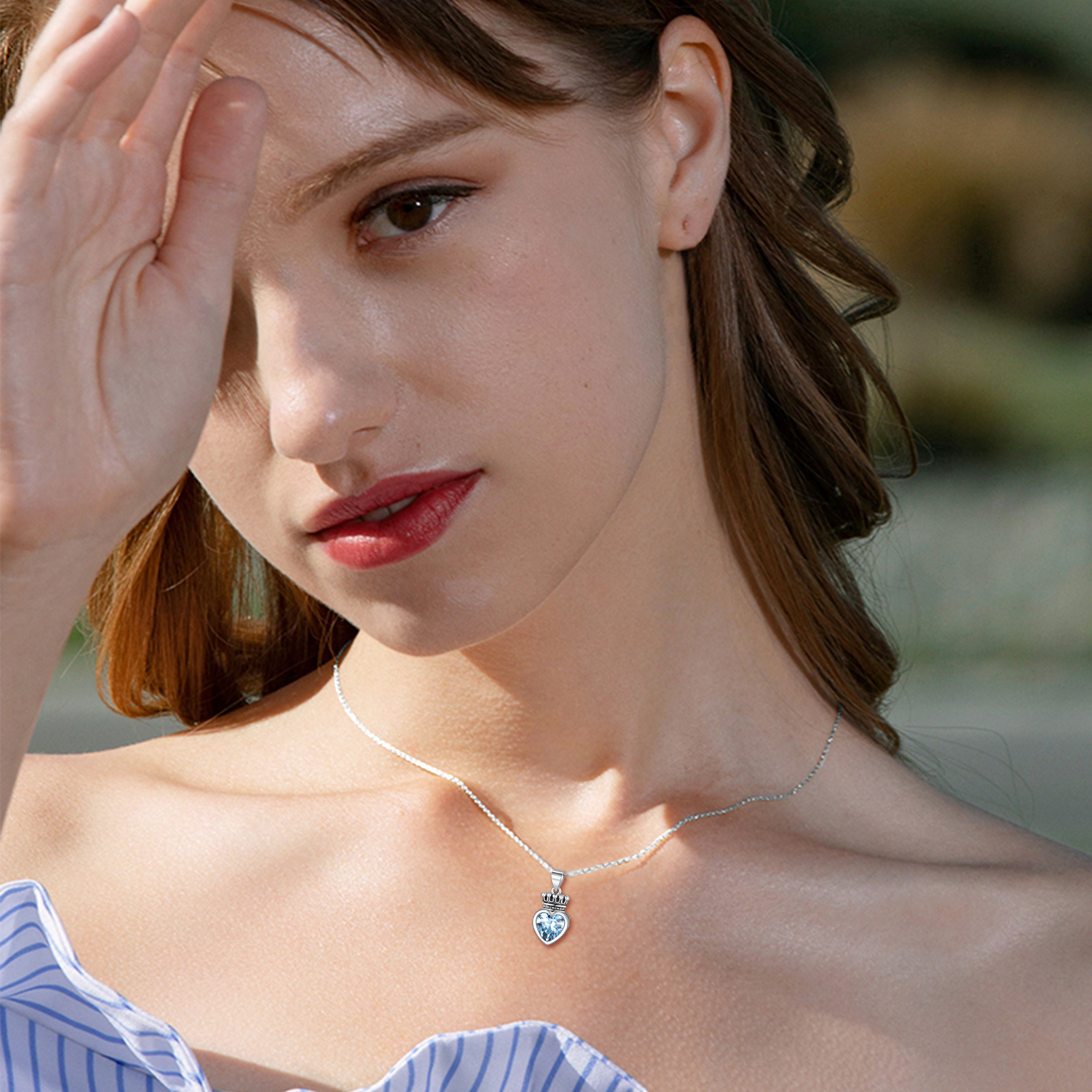 Crown & Heart Necklace for Women