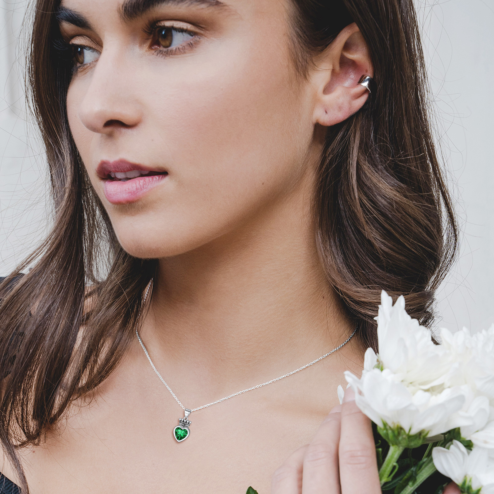 Crown & Heart Necklace for Women