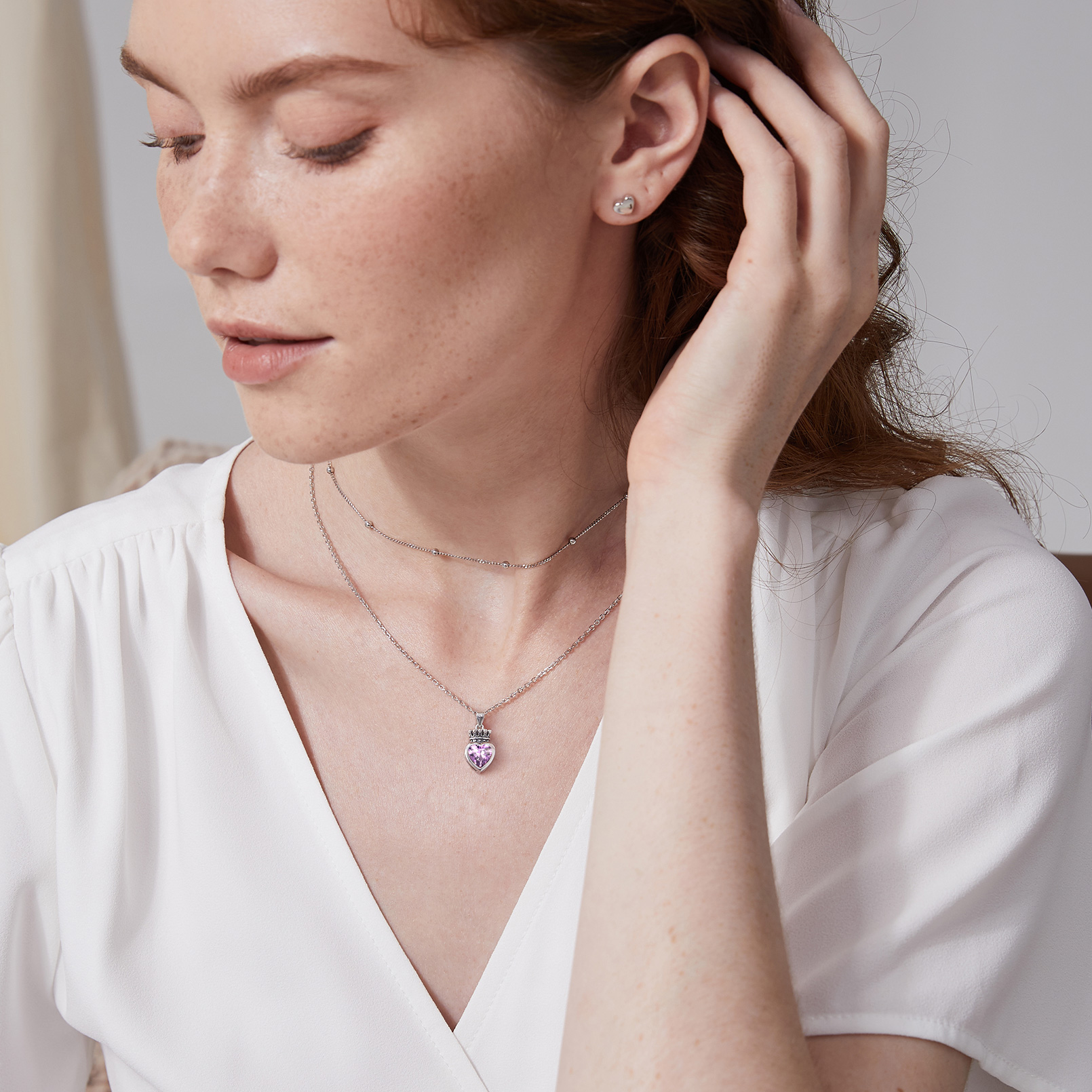 Crown & Heart Necklace for Women