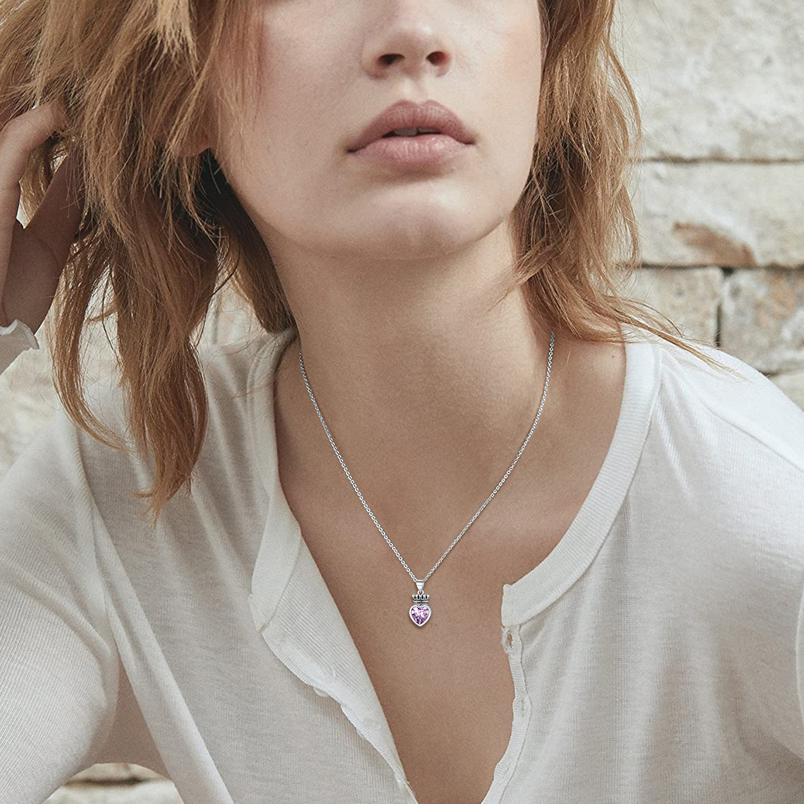 Crown & Heart Necklace for Women