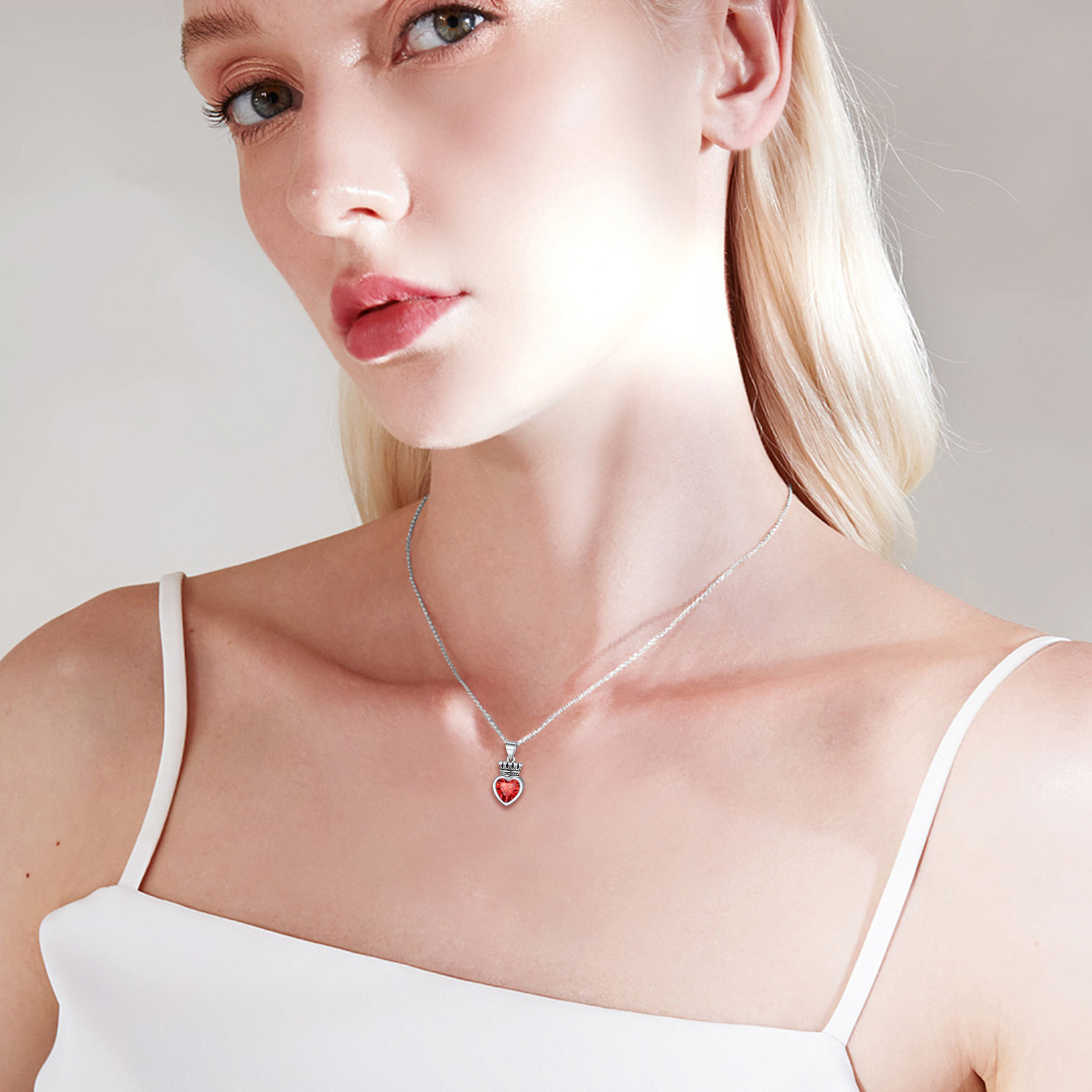 Crown & Heart Necklace for Women