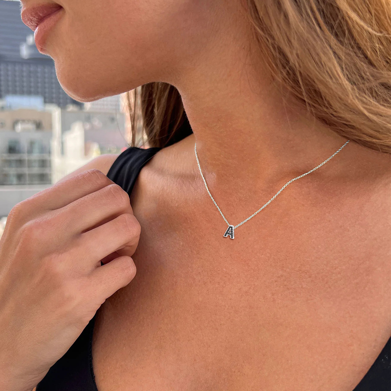 Cubic Zirconia Initial Necklace for Women, Ladies, Mother, Friends, girlfriend