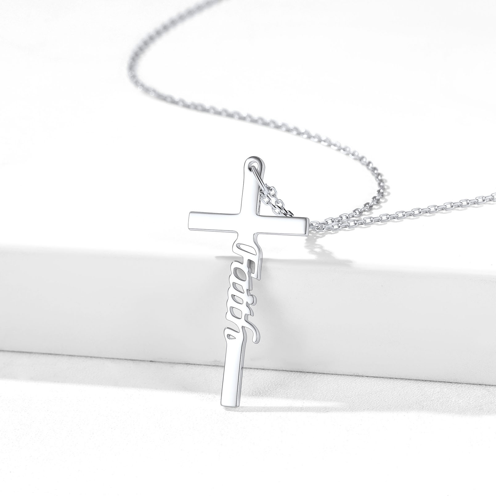 ChicSilver Sterling Silver Faith Christian Cross Necklace