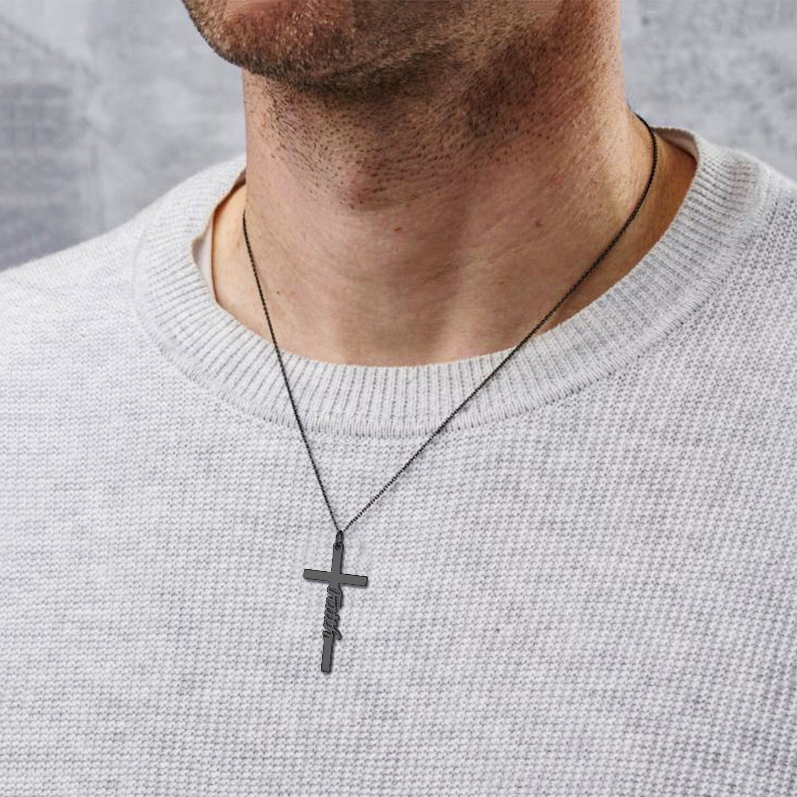 Faith Christian Cross Necklace for Men, Father, boyfriend
