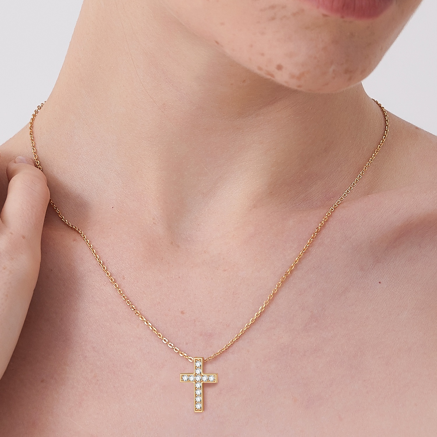 Cubic Zirconia Cross Necklace for Women, Ladies, Couples, girlfriend, wife