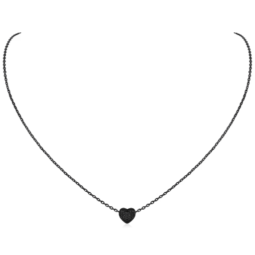 Sterling Silver Heart CZ Pendant Necklace For Her